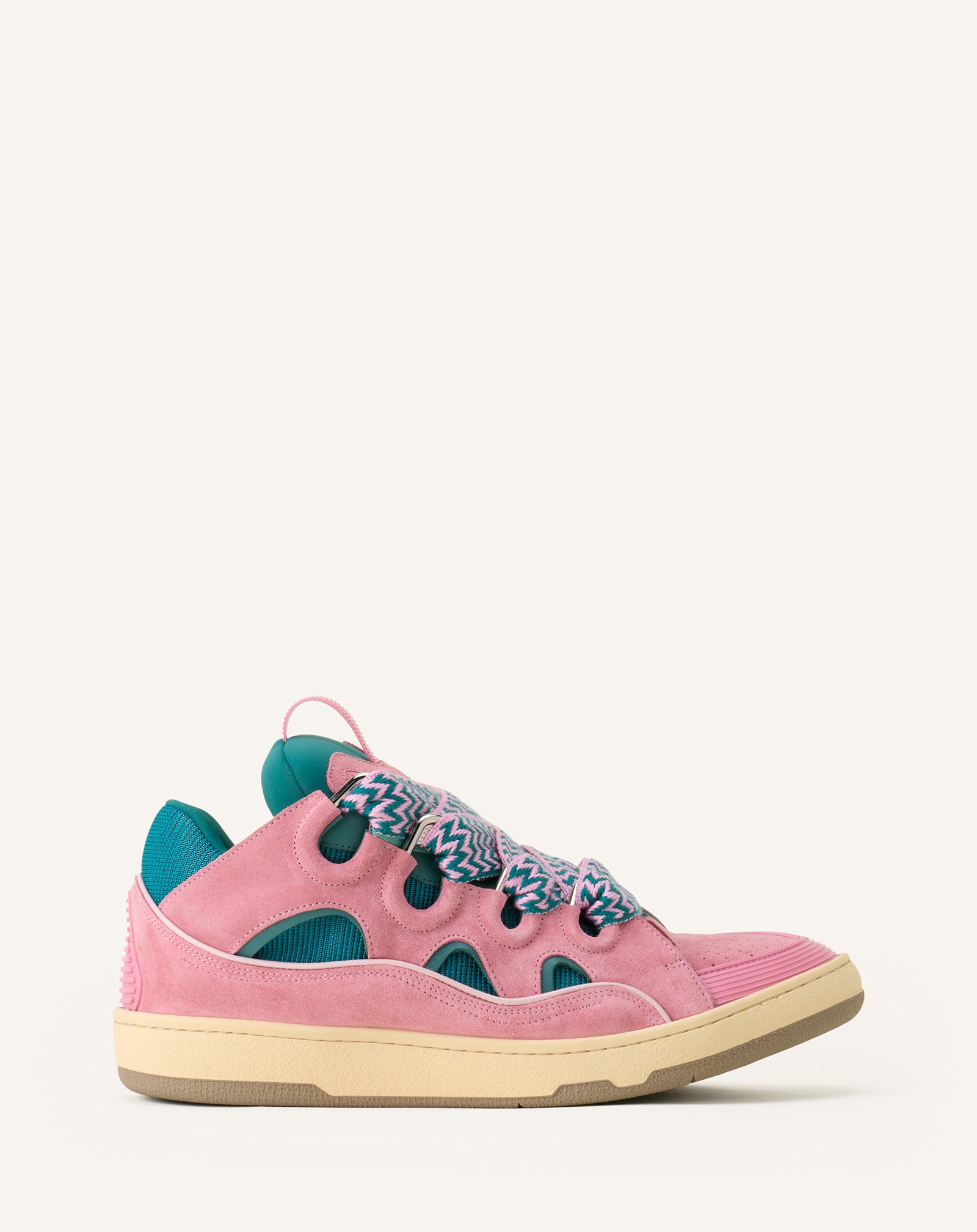 Grey Curb Leather Sneakers | Lanvin