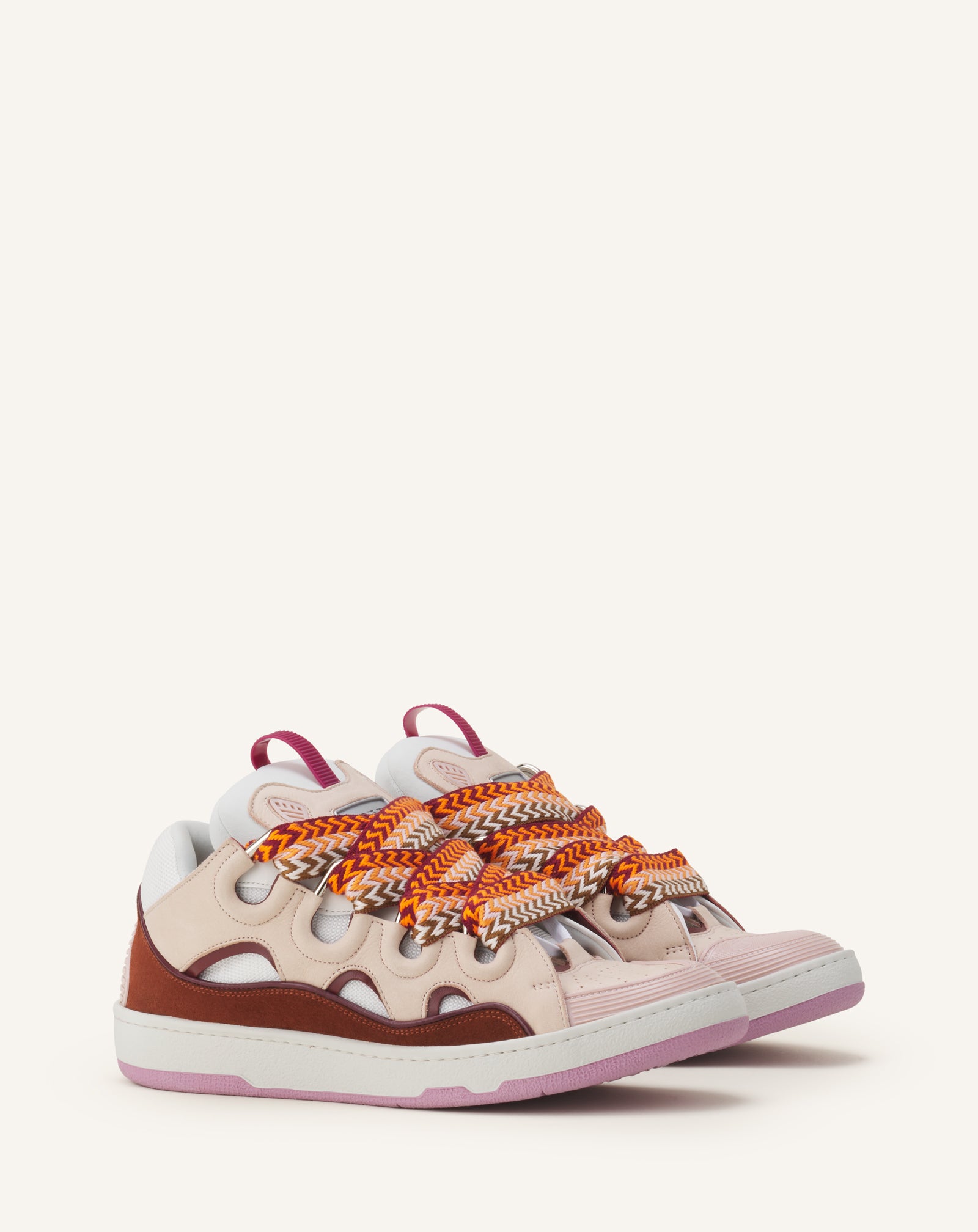 PINK CURB SNEAKERS IN LEATHER