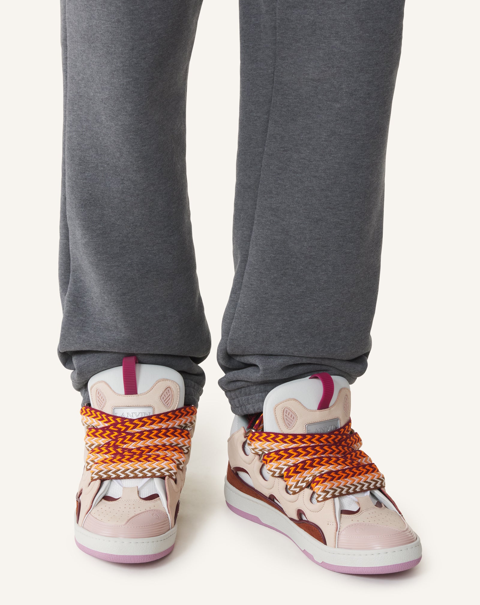 PINK CURB SNEAKERS IN LEATHER