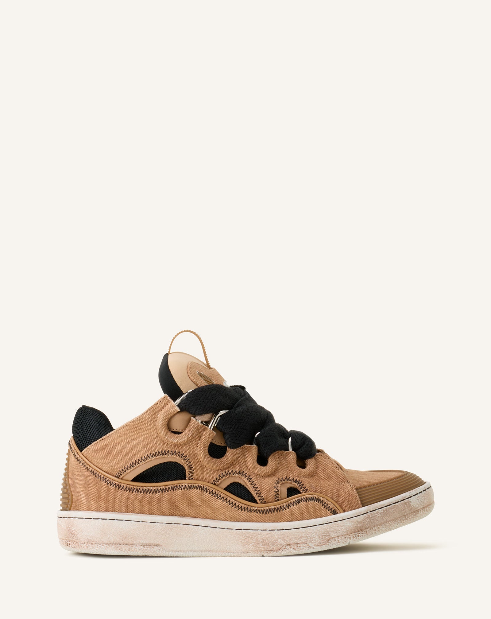 BROWN CURB CANVAS SNEAKERS