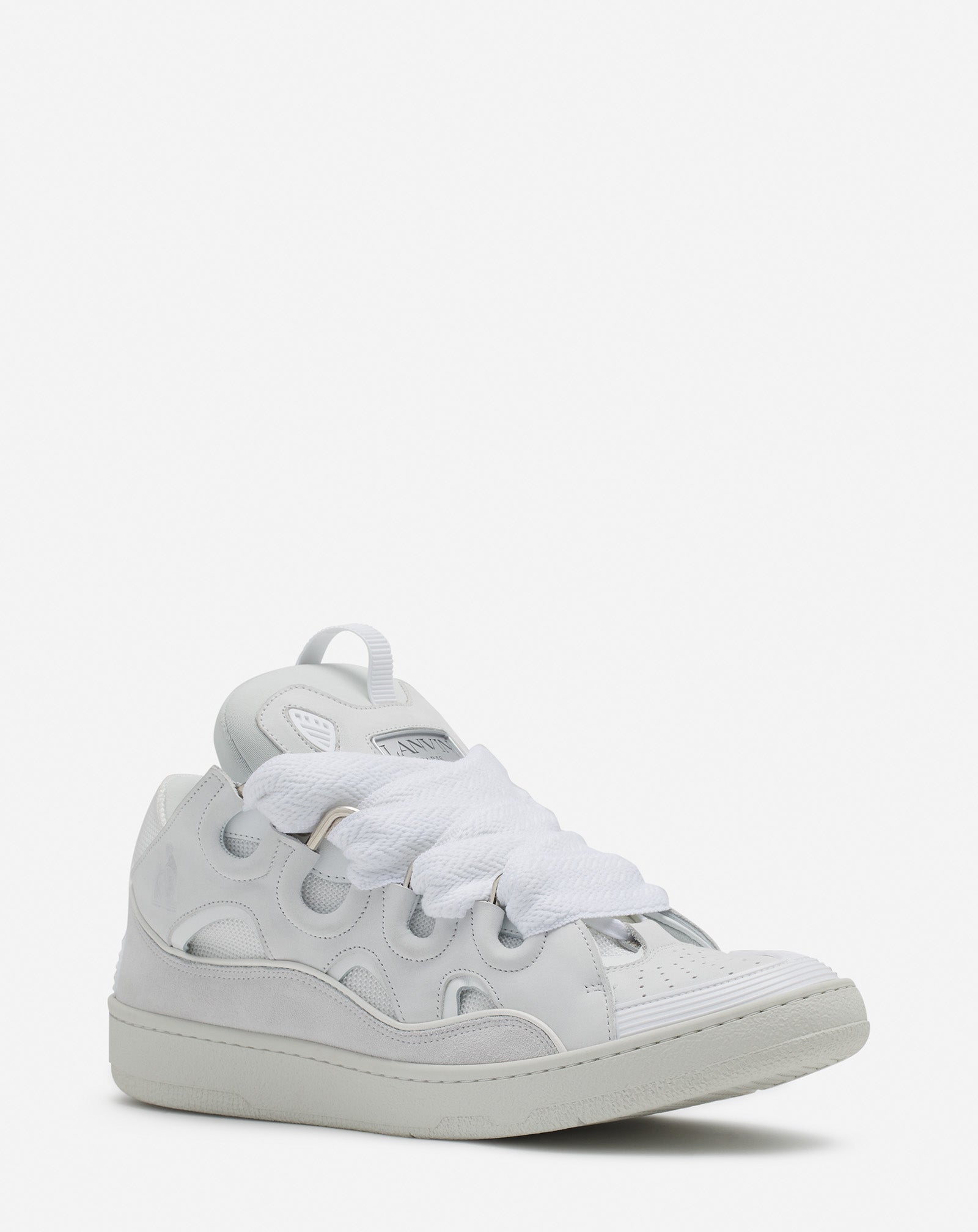 WHITE CURB SNEAKERS IN LEATHER