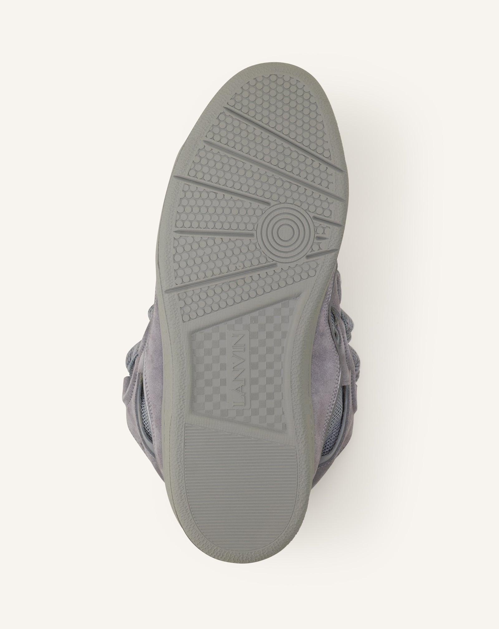 GREY CURB MONOCHROME SUEDE SNEAKERS