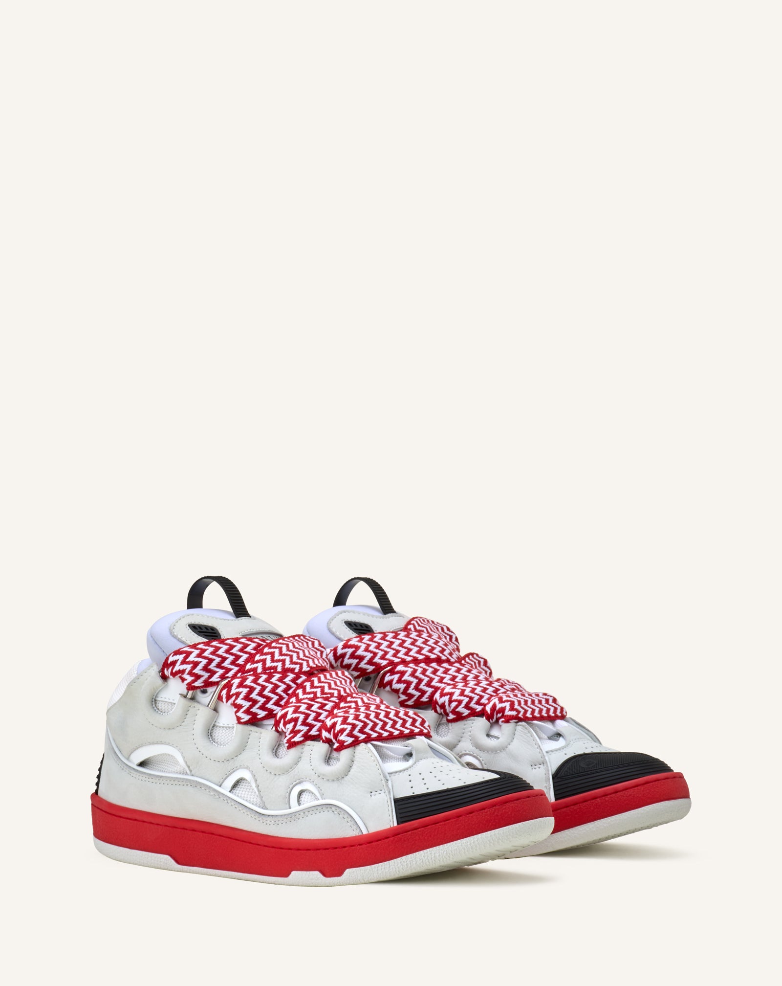 WHITE CURB BICO SNEAKERS IN LEATHER