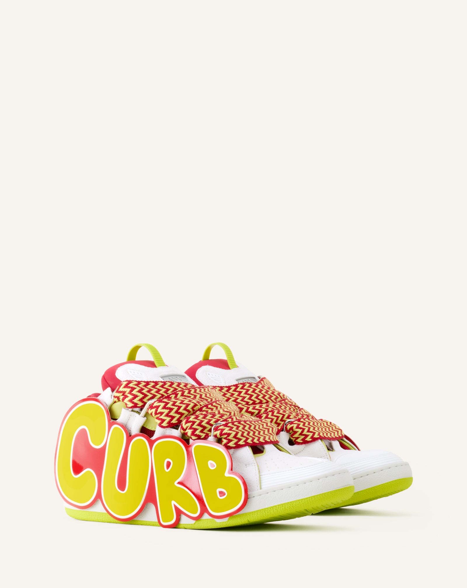 RED CURB PATCH  SNEAKERS IN LEATHER