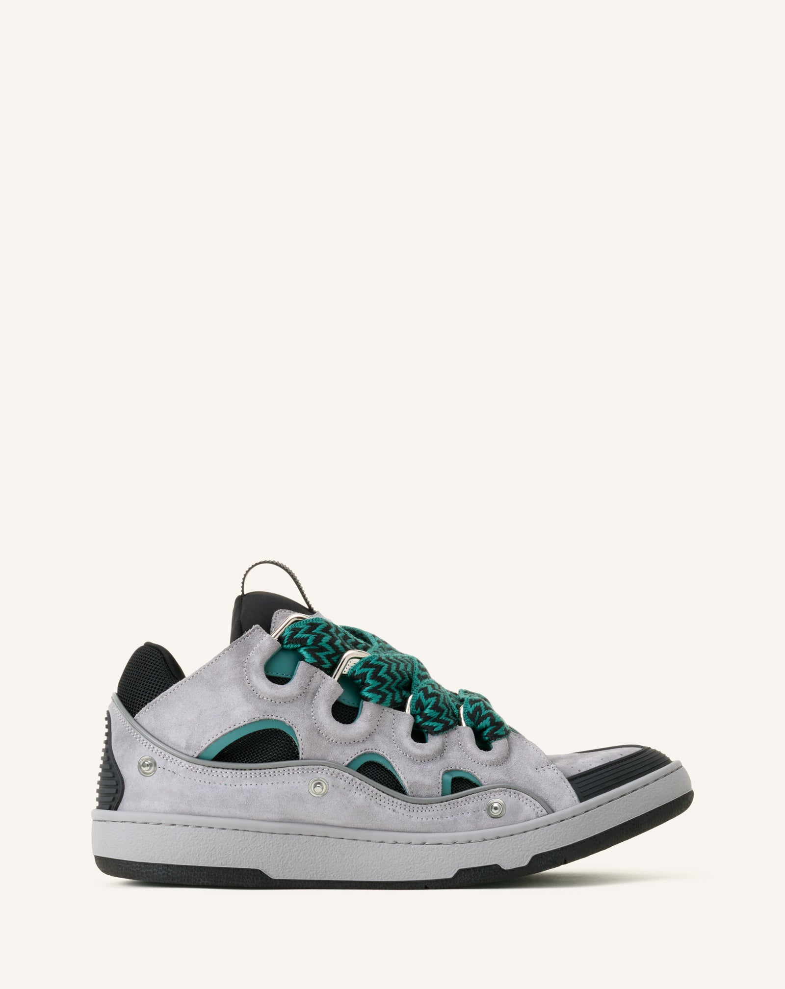 GREEN CURB PATCH  SNEAKERS IN LEATHER
