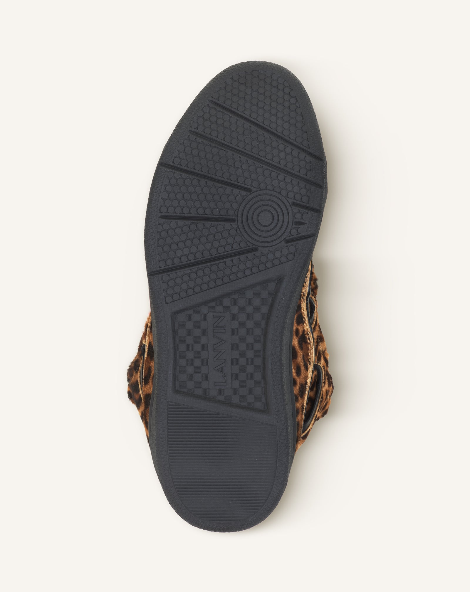 CURB SNEAKERS IN PONY LEATHER WITH A LEOPARD PRINT