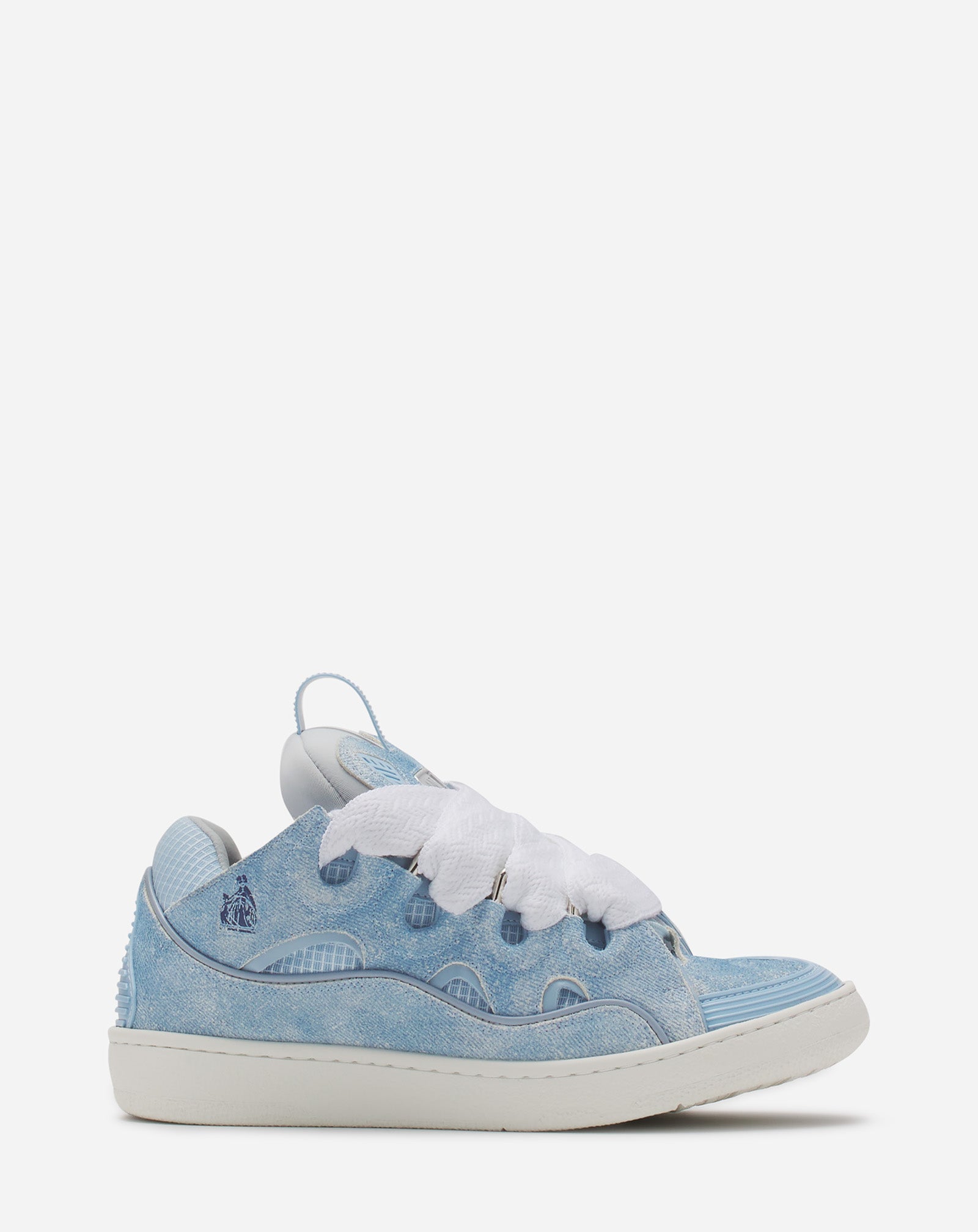 CURB DENIM-EFFECT LEATHER SNEAKERS FU-SKDK12-USJE-P2525435