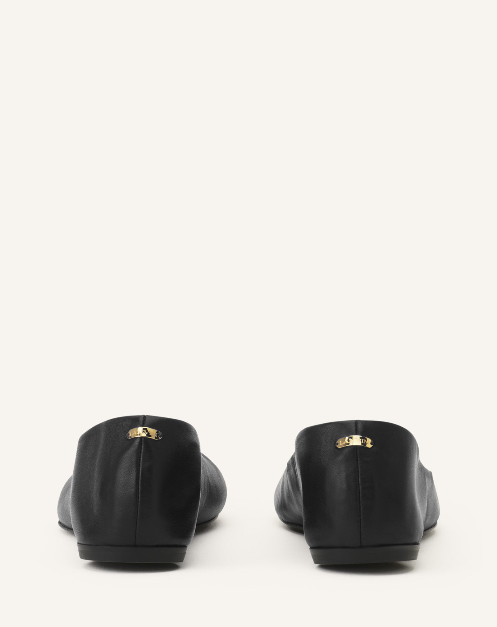 BLACK THE BALLERINA FLAT IN LEATHER