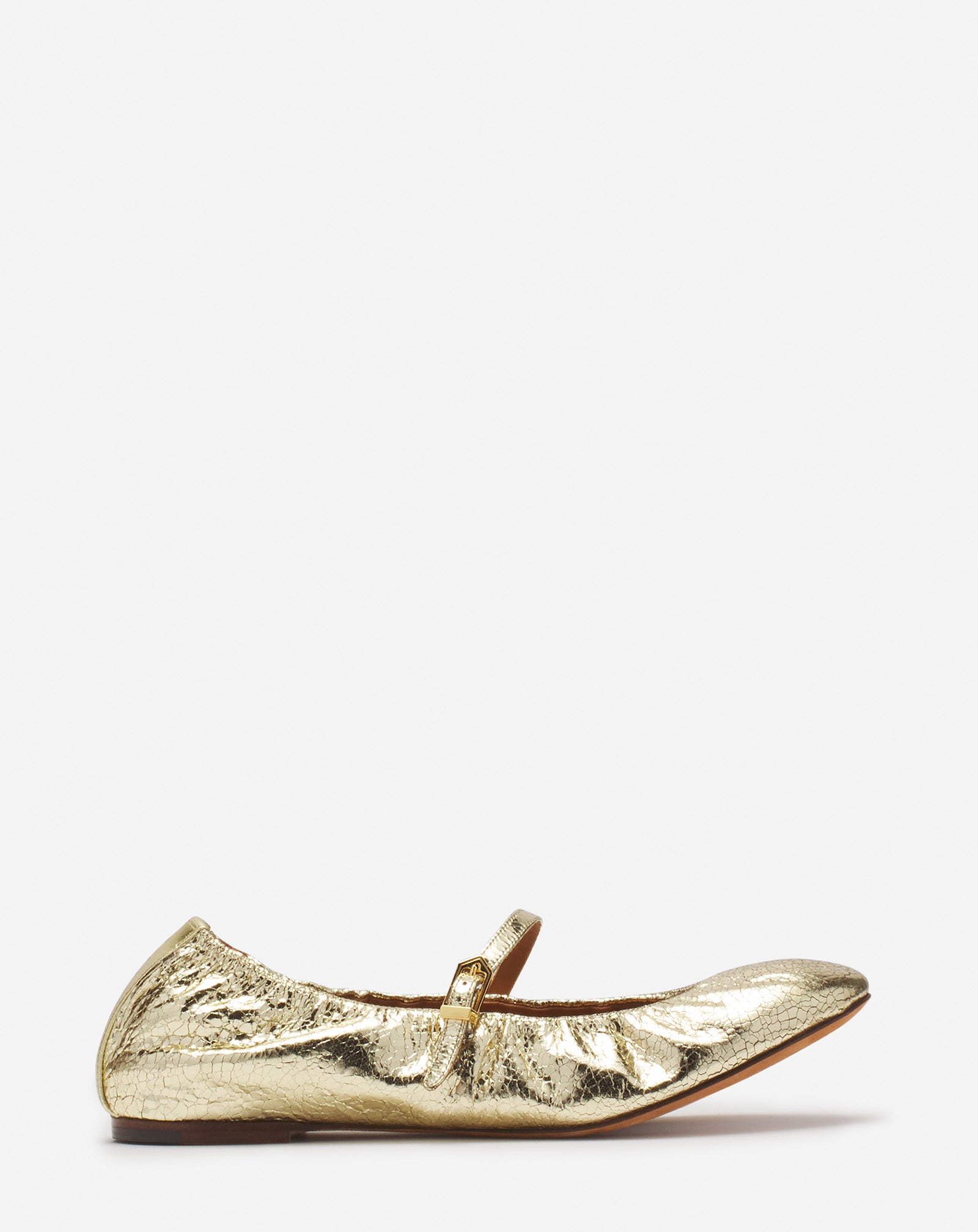 MARY JANE IN CRACKLED METALLIC LEATHER