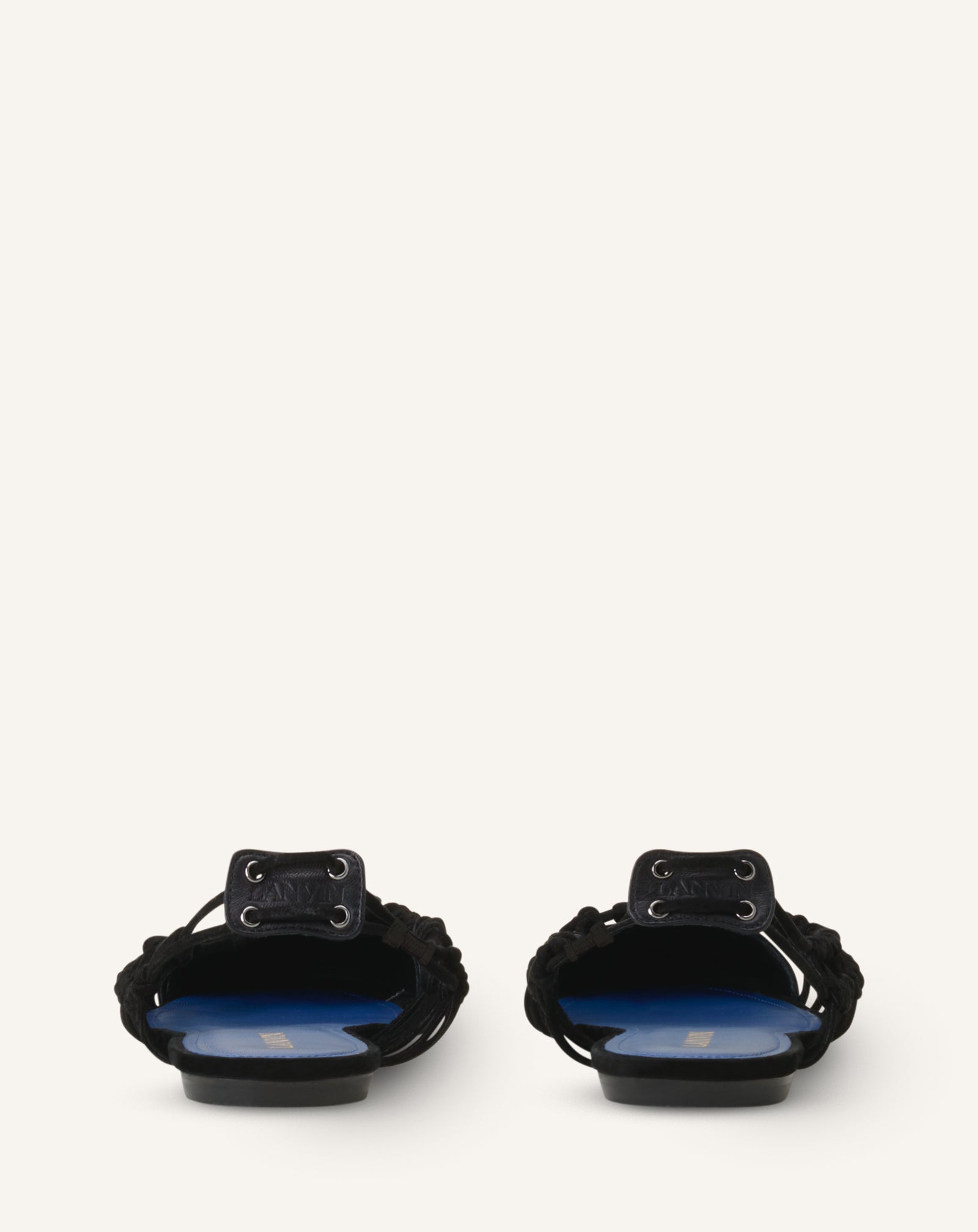 BLACK KNITLINE SLINGBACK BALLERINA IN LEATHER