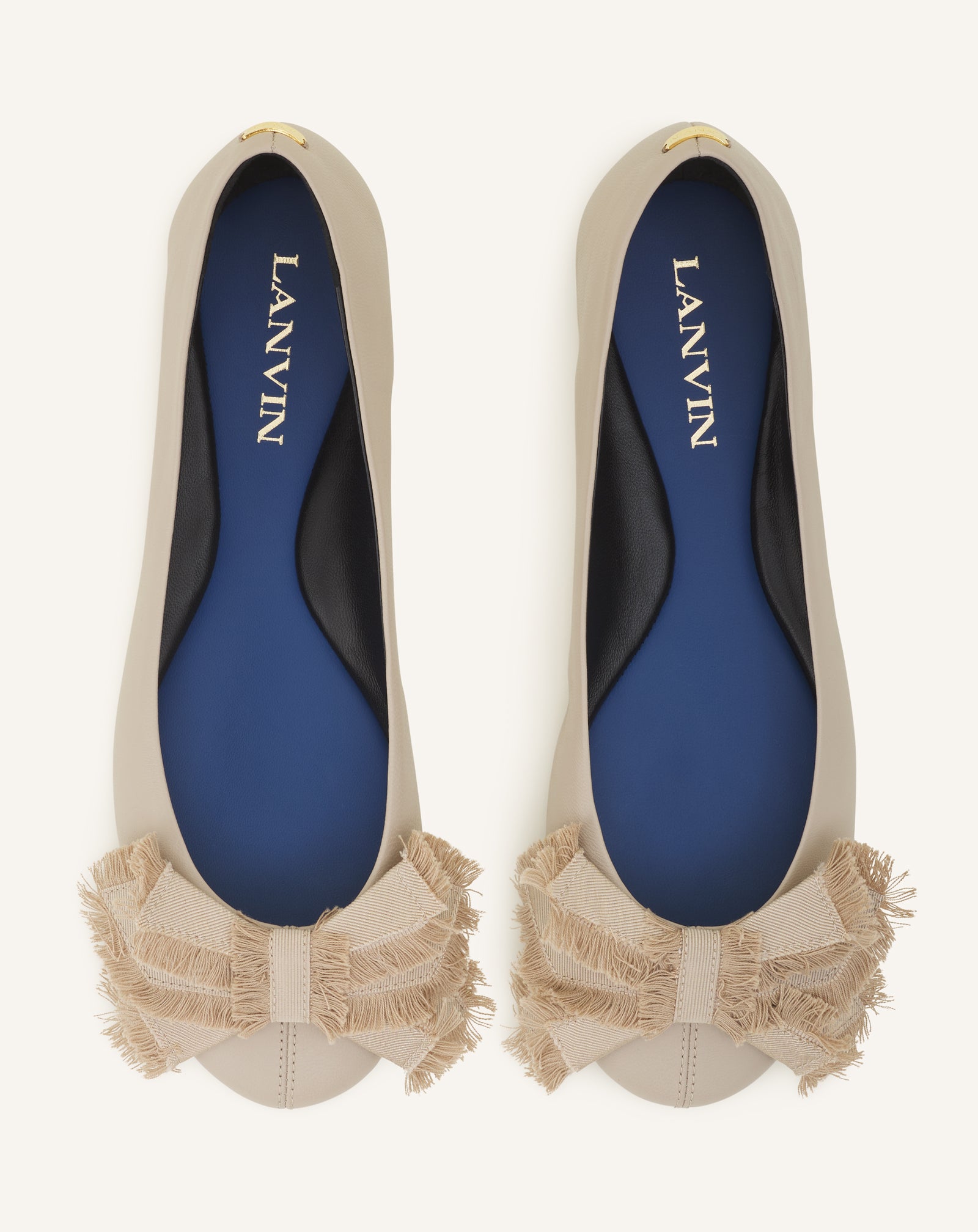BEIGE THE BOW BALLERINA FLAT