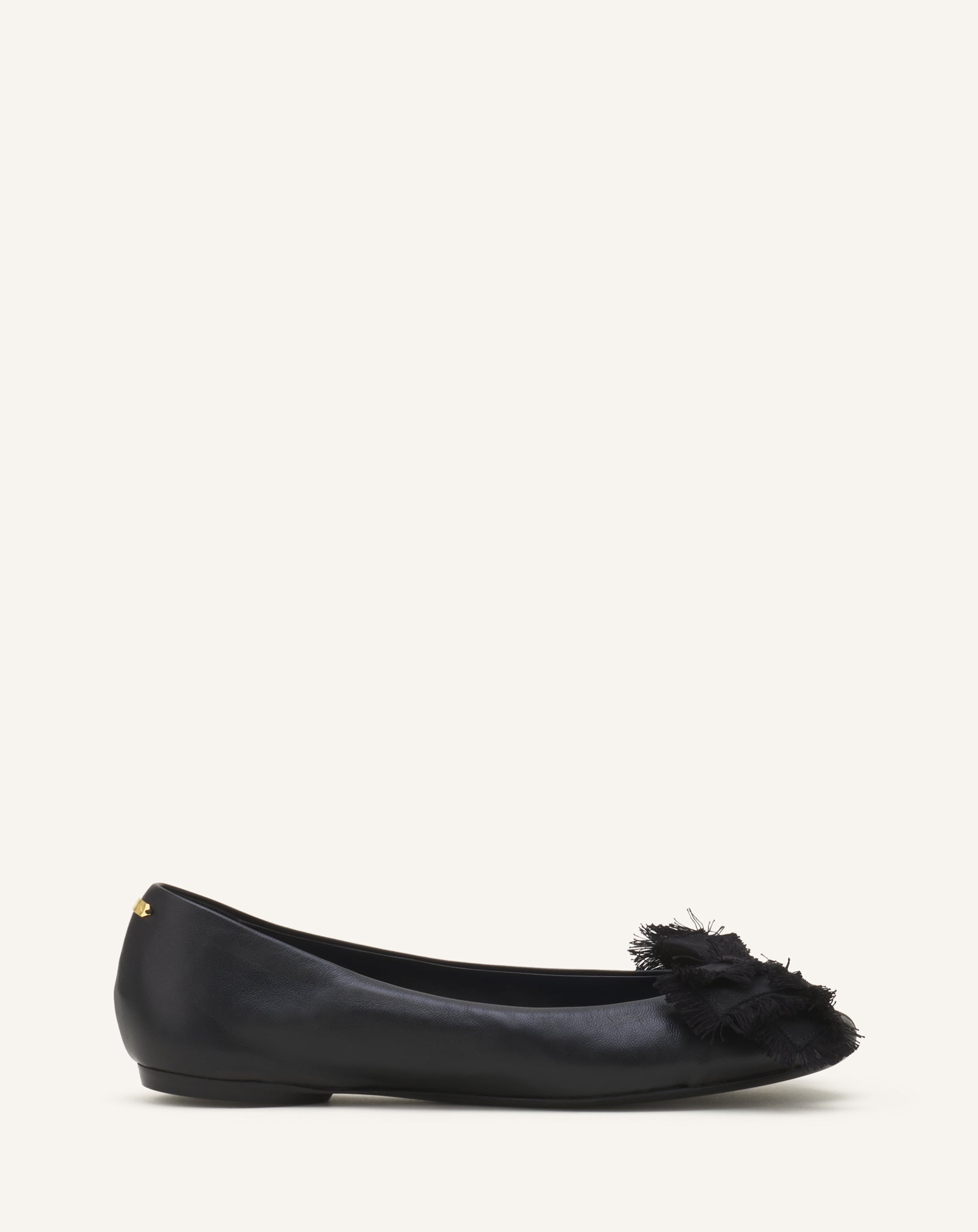 BLACK THE BOW BALLERINA FLAT
