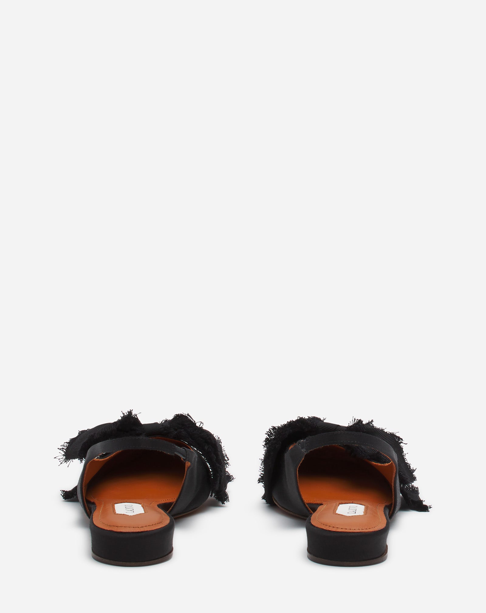 BLACK SLINGBACK BALLERINA FLAT IN SATIN