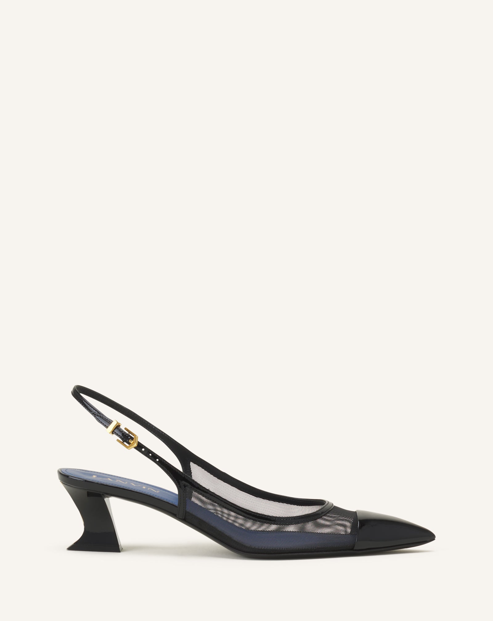 NOCTURNE SLINGBACK IN MESH AND PATENT LEATHER