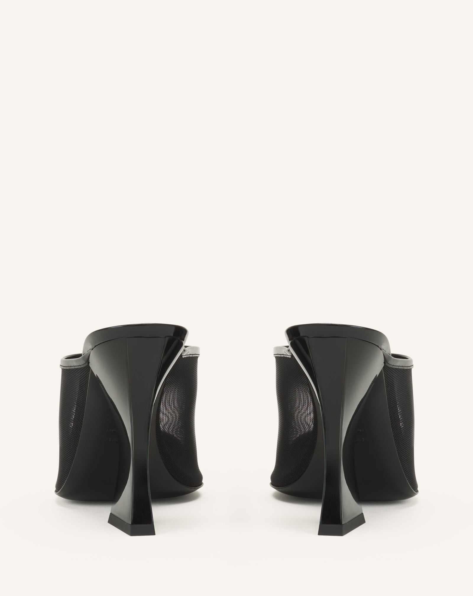 BLACK NOCTURNE MULE IN MESH AND PATENT LEATHER