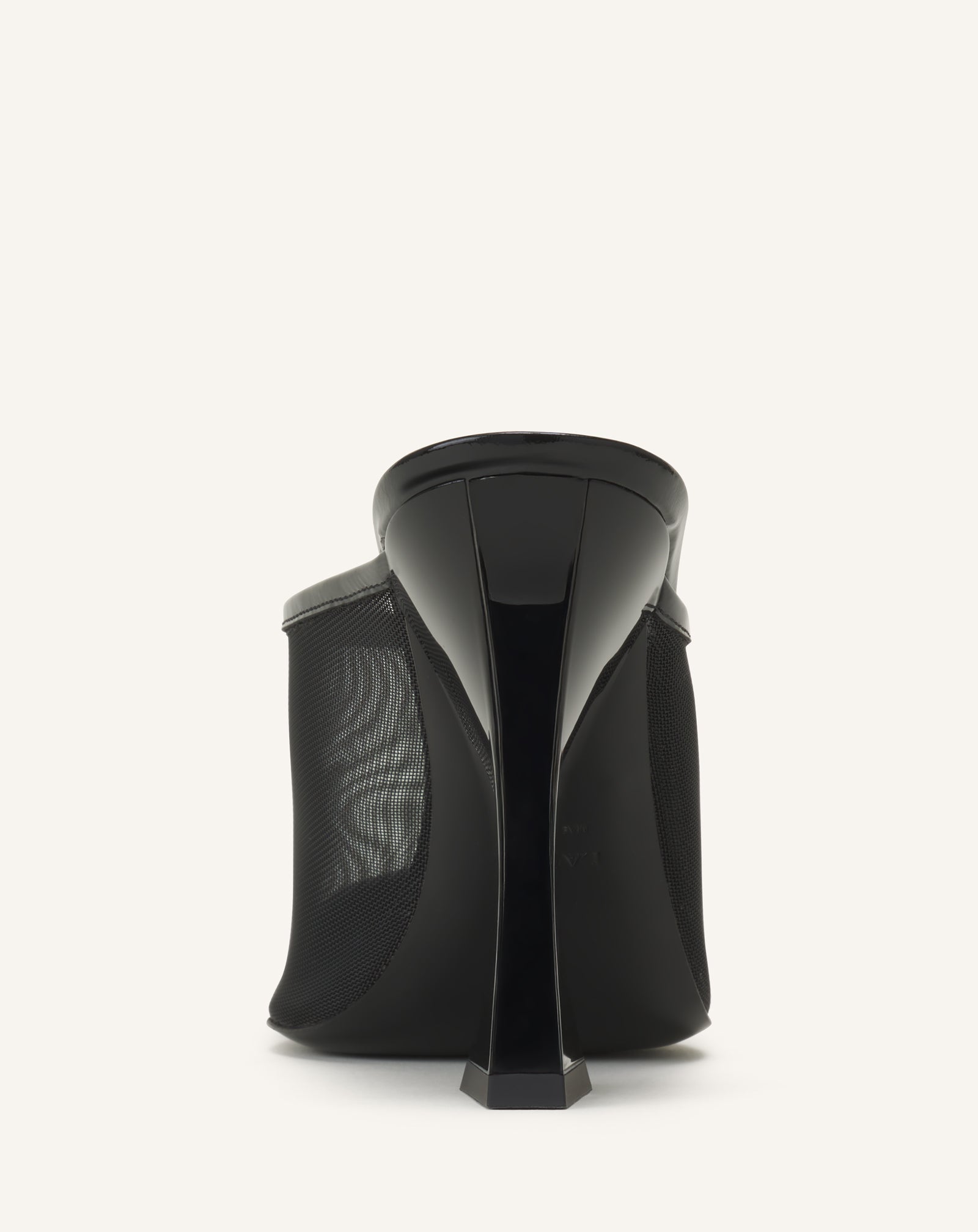 BLACK NOCTURNE MULE IN MESH AND PATENT LEATHER