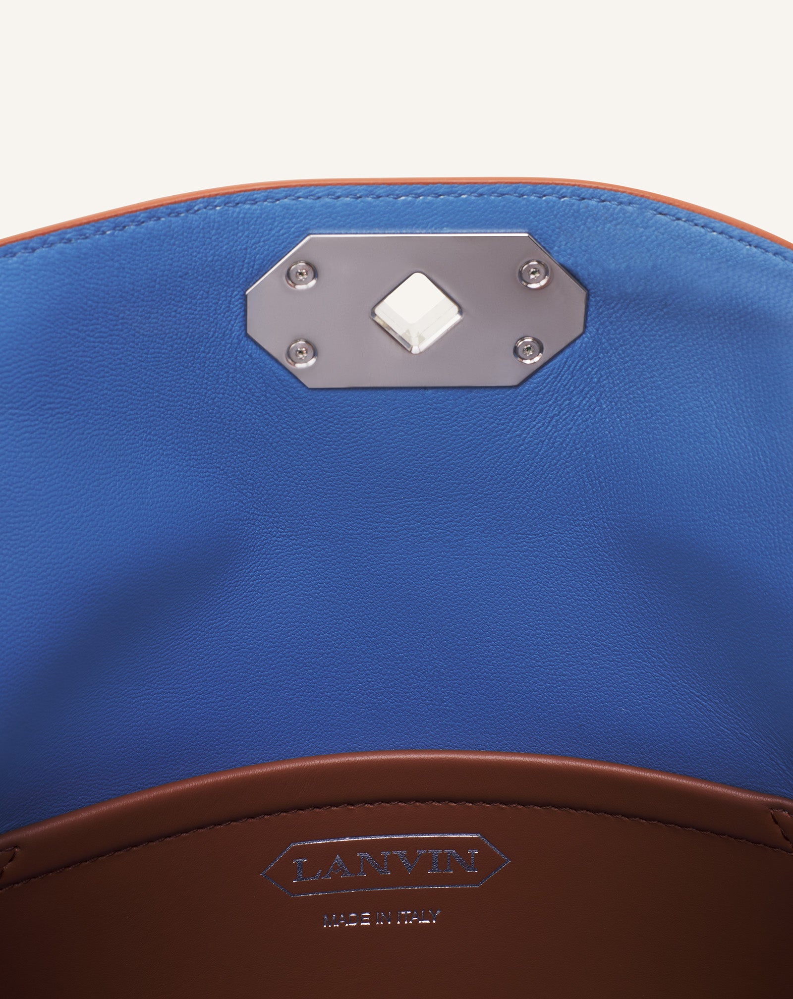 BROWN COMPAGNON CLUTCH BAG IN LEATHER