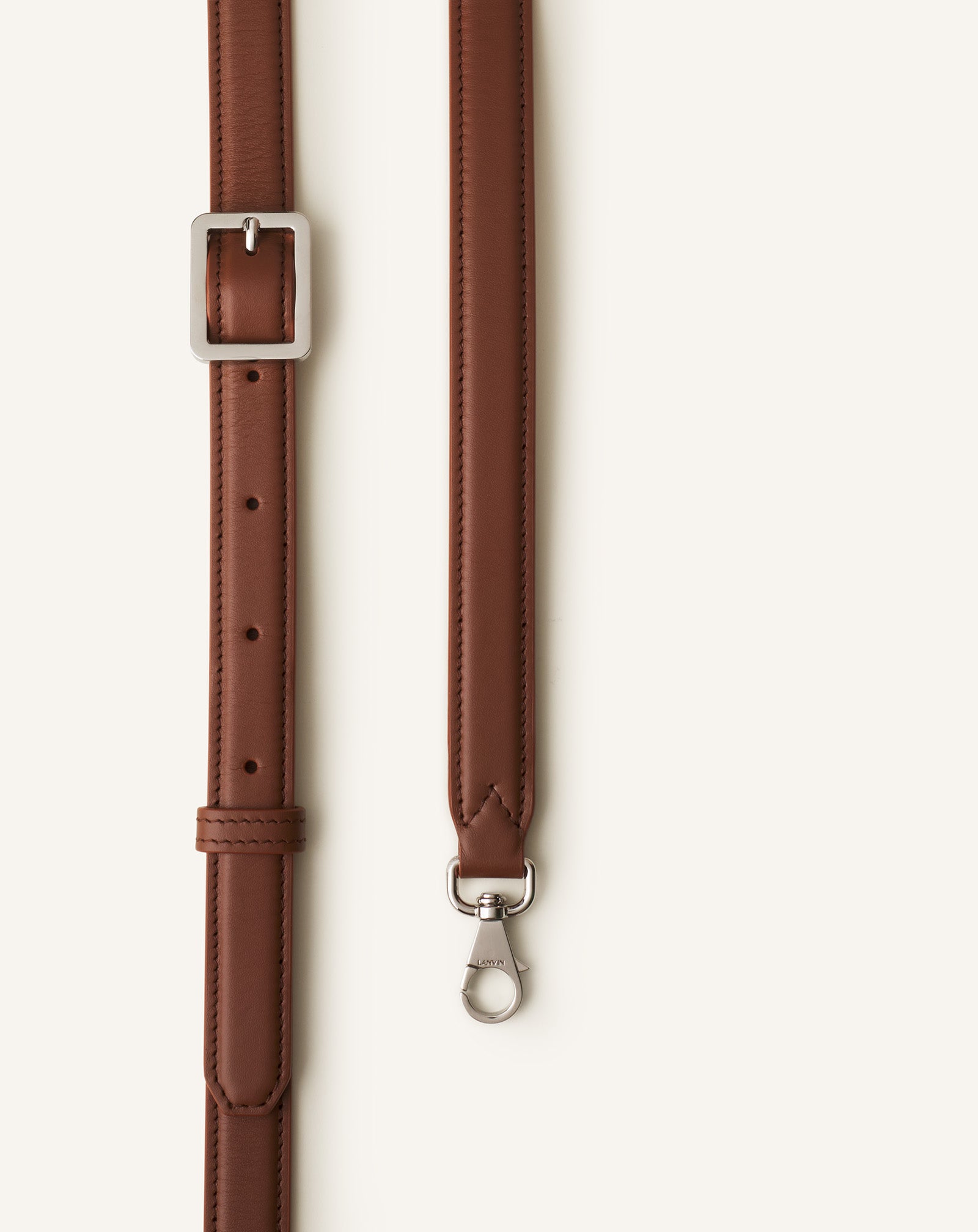 BROWN COMPAGNON CLUTCH BAG IN LEATHER