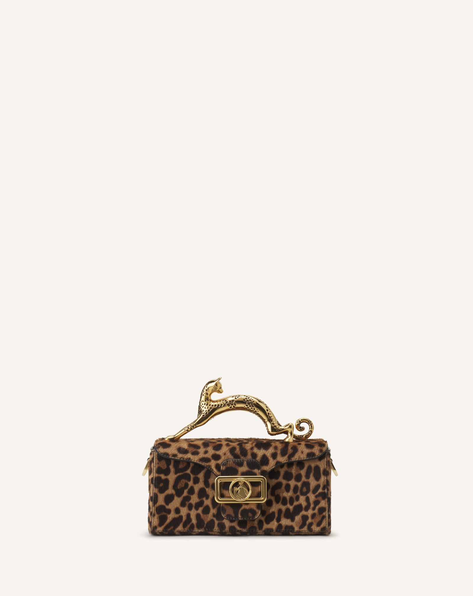 BEIGE NANO PENCIL CAT BAG IN LEOPARD PRINT