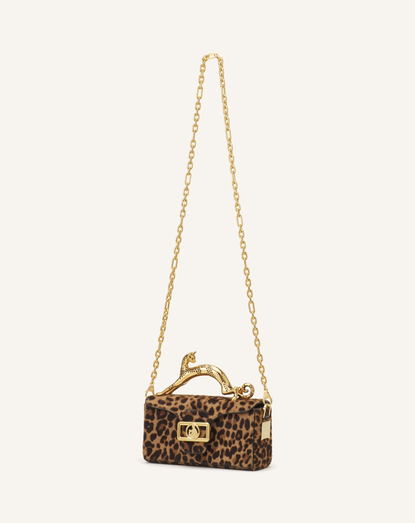 BEIGE NANO PENCIL CAT BAG IN LEOPARD PRINT