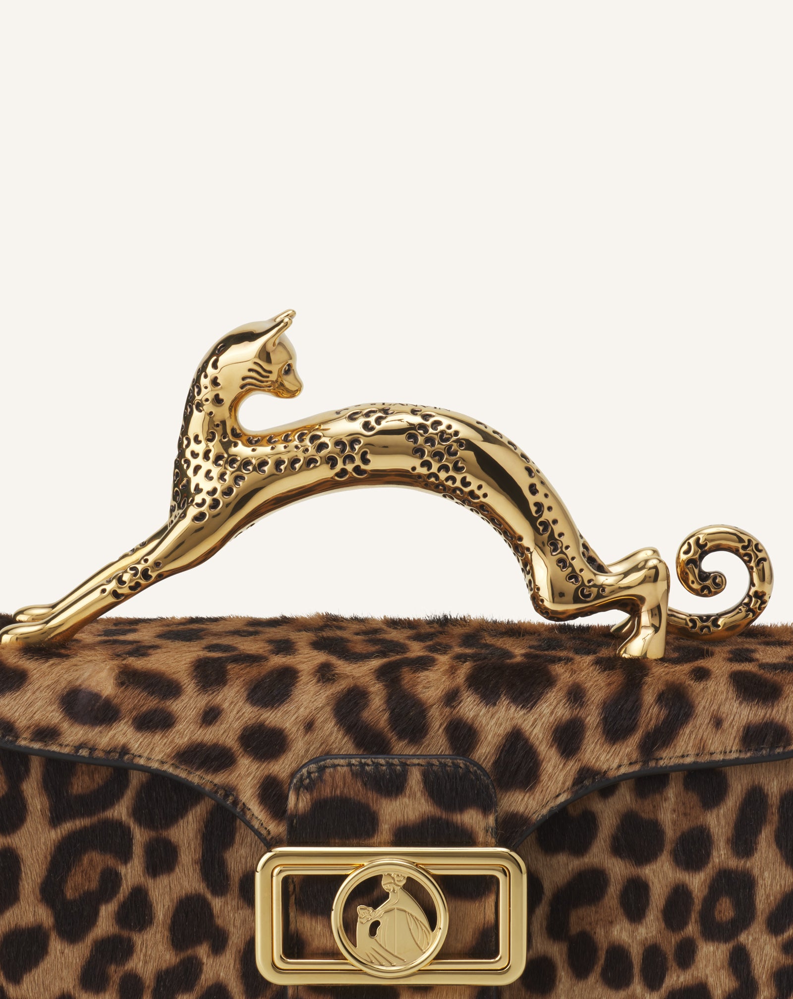 BEIGE NANO PENCIL CAT BAG IN LEOPARD PRINT