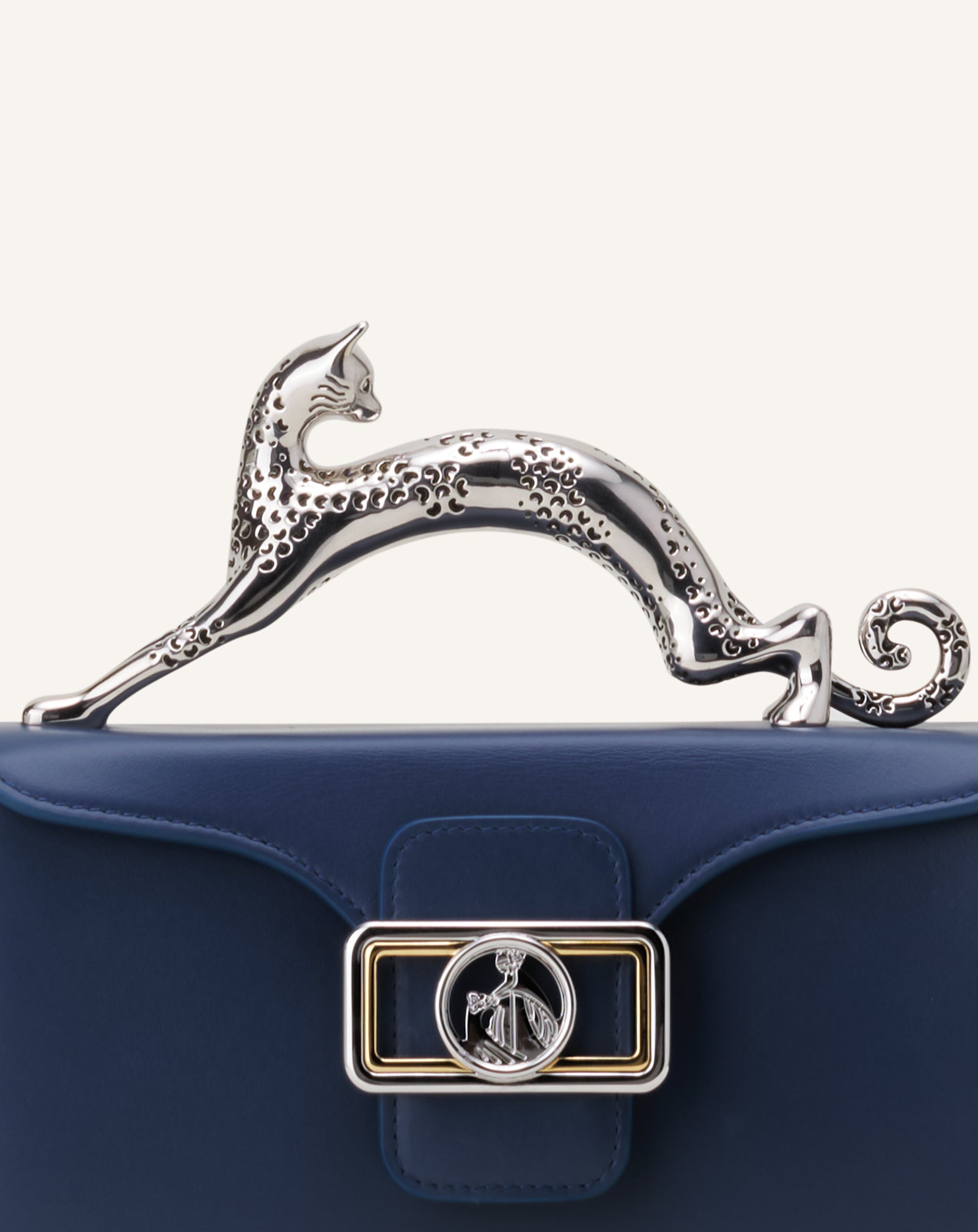 BLUE PENCIL CAT NANO BAG IN LEATHER