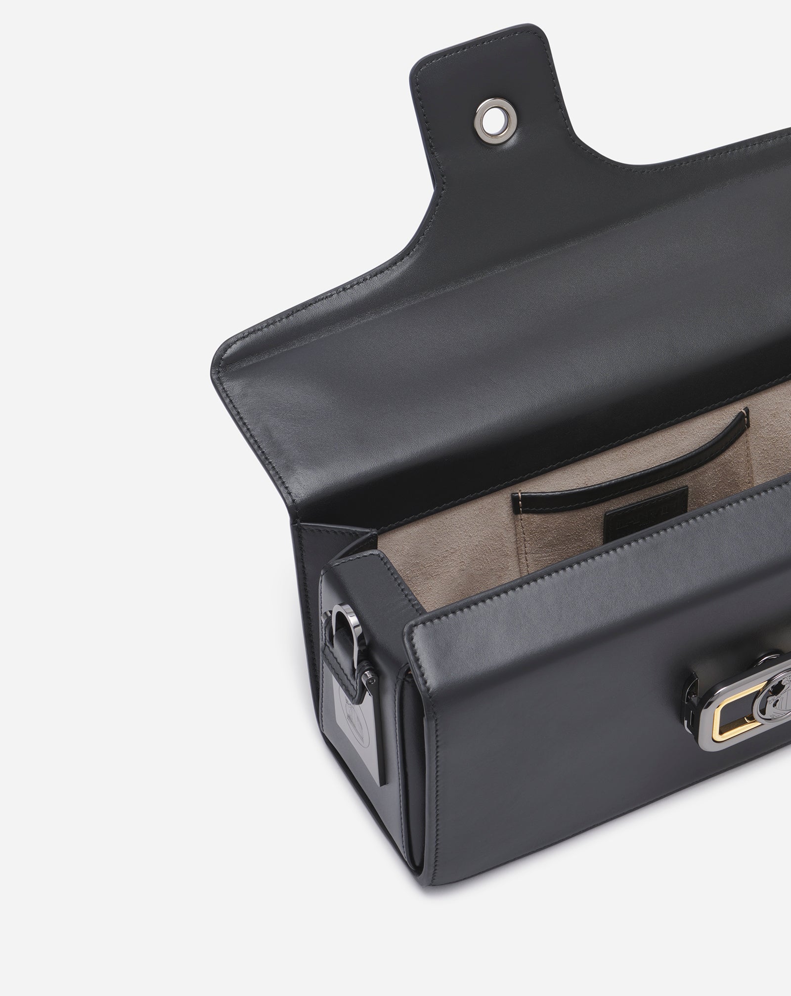 BLACK PENCIL CAT BAG IN LEATHER