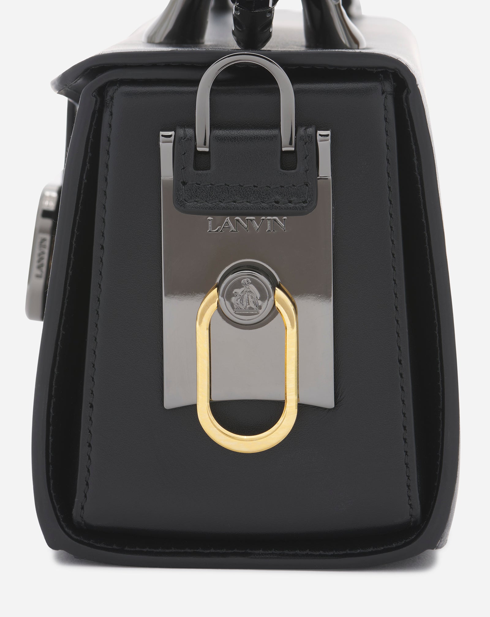 BLACK MEDIUM LEATHER PENCIL CAT BAG