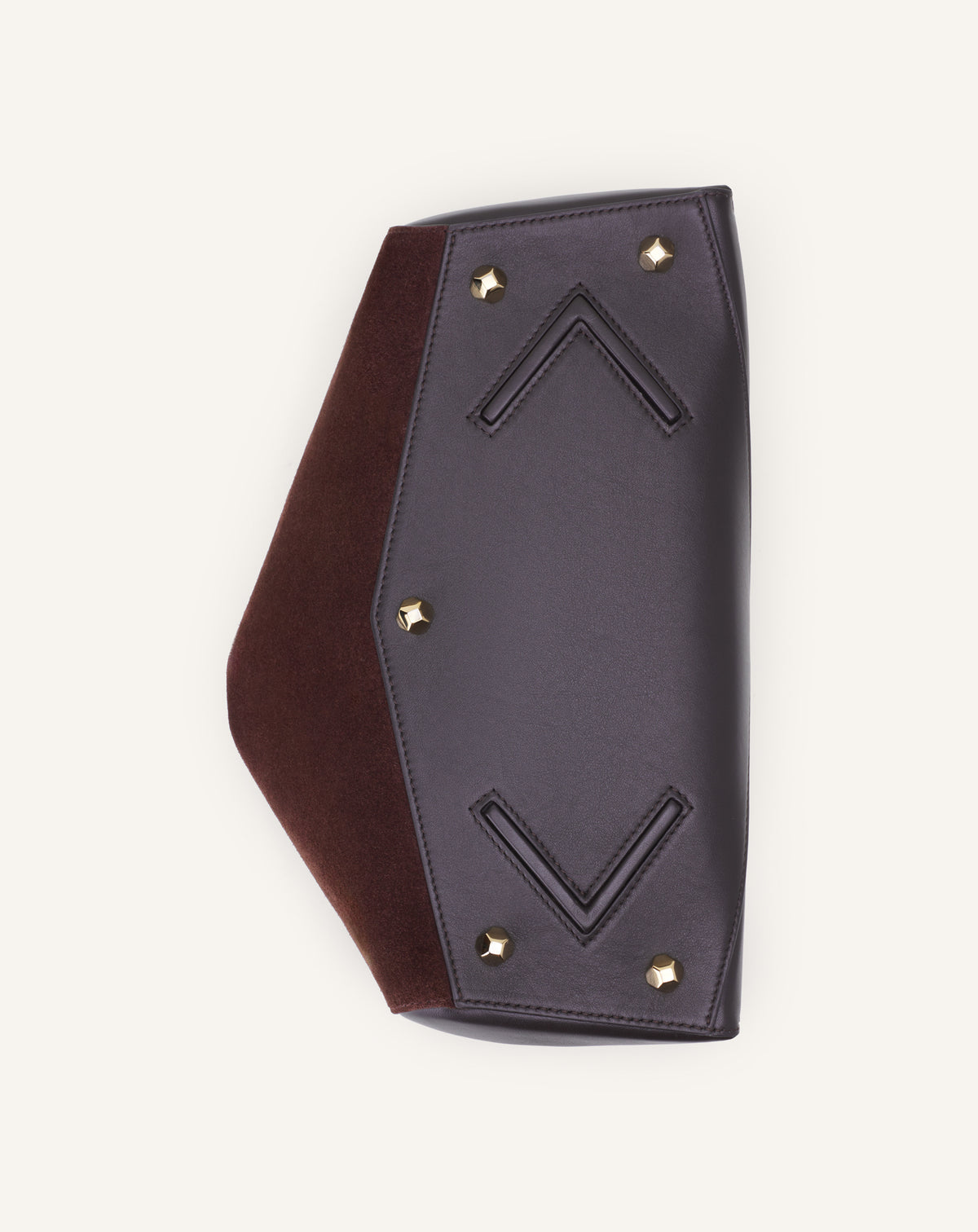 BROWN TOP HANDLE BAG IN LEATHER