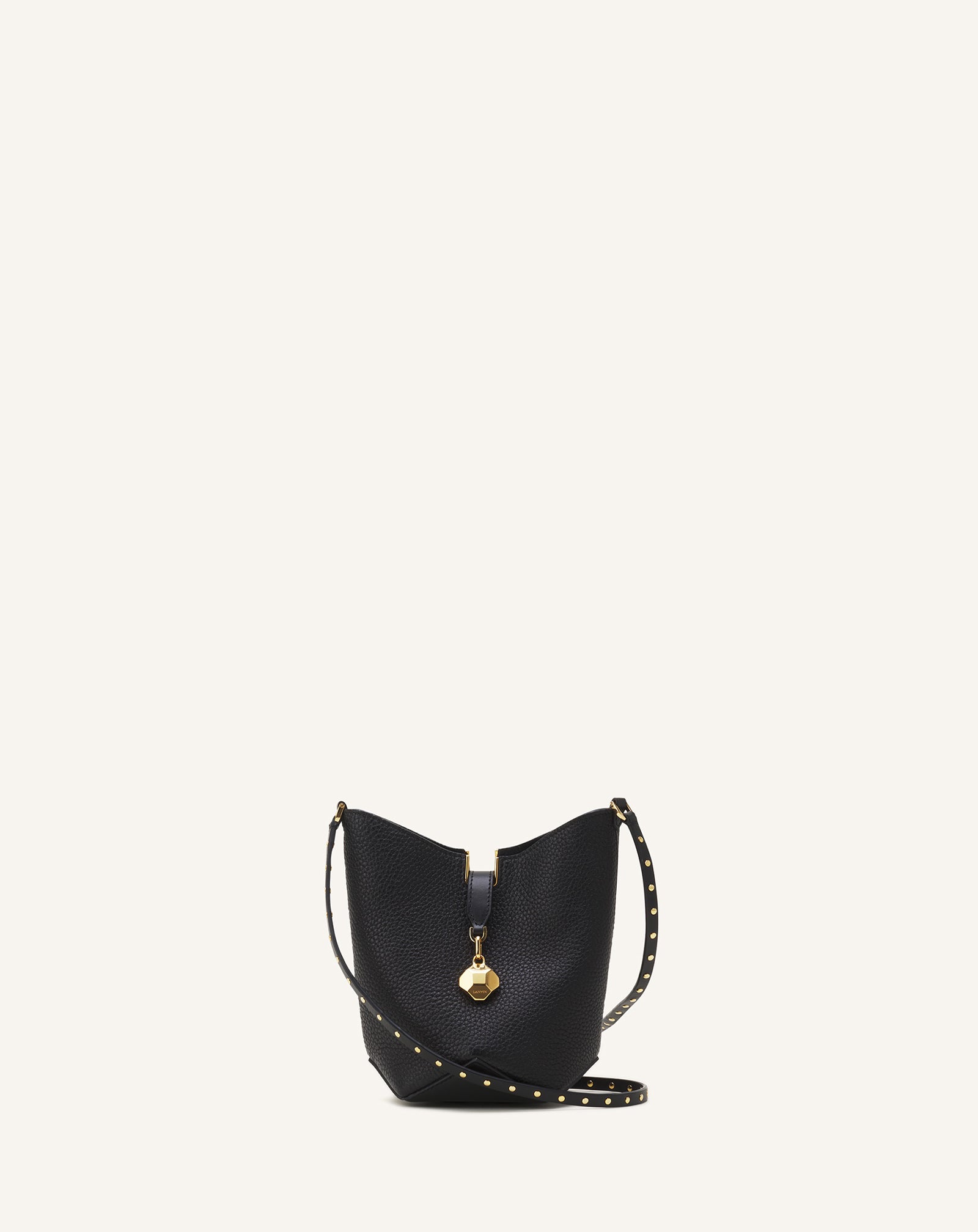 BLACK CATCH BY LANVIN NANO BUCKET BAG IN LEATHER