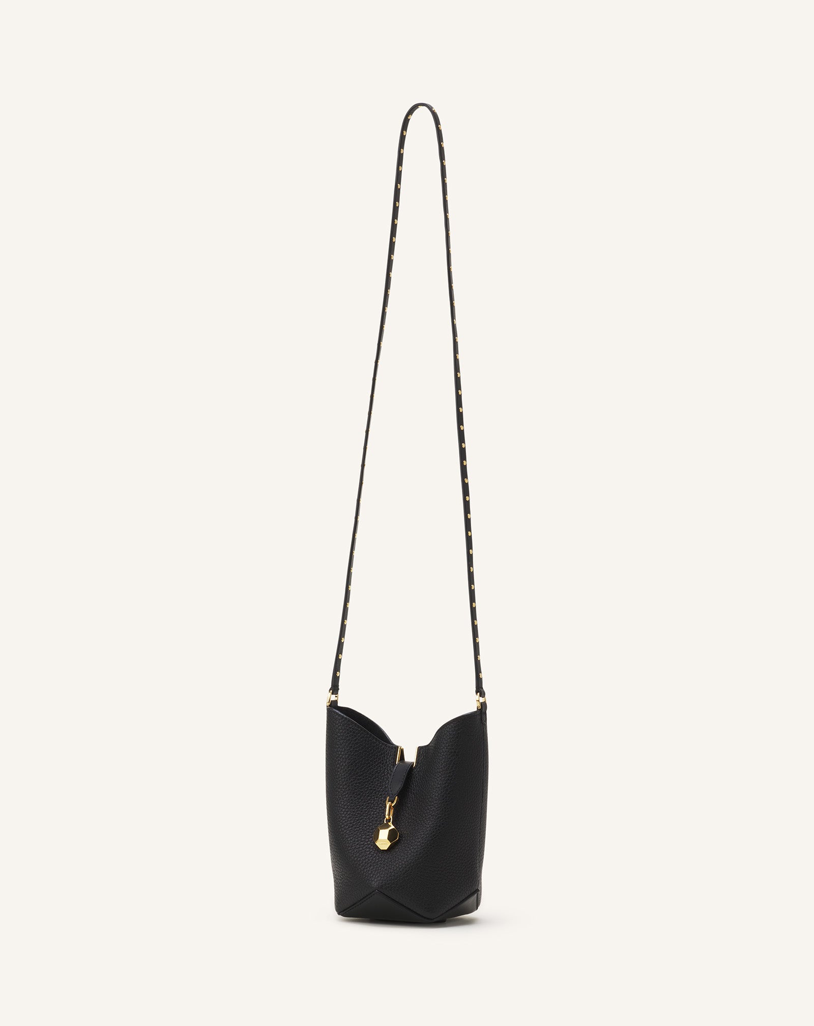 BLACK CATCH NANO BY LANVIN LEATHER BUCKET BAG