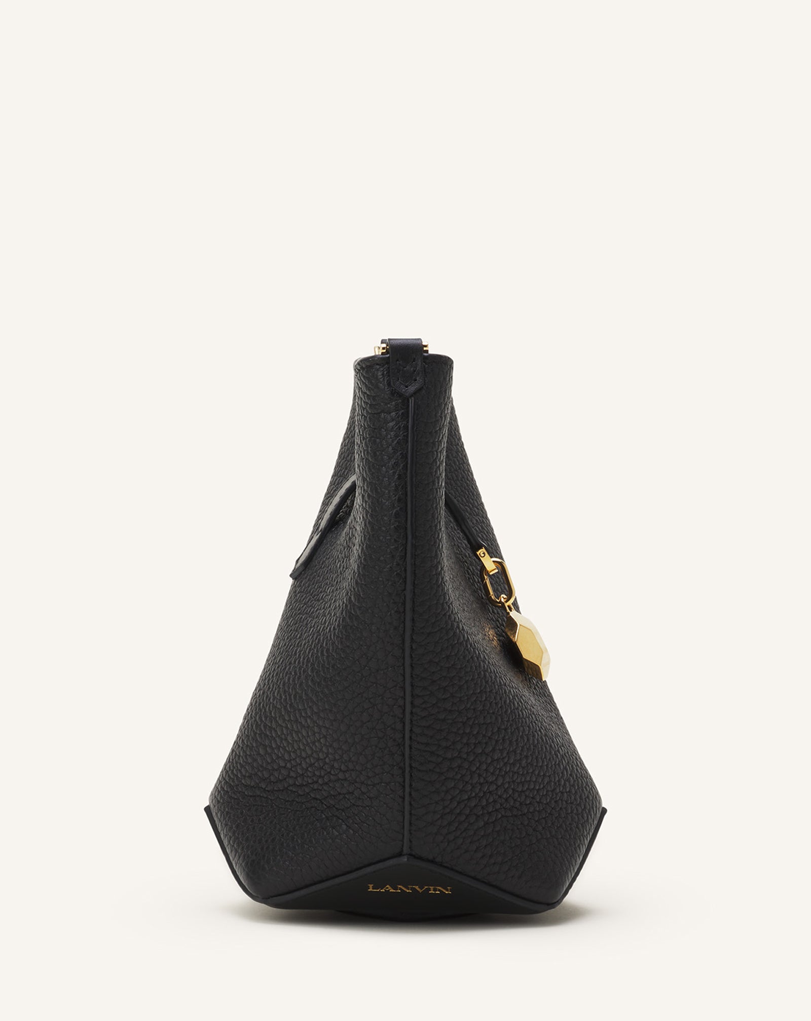 BLACK CATCH NANO BY LANVIN LEATHER BUCKET BAG