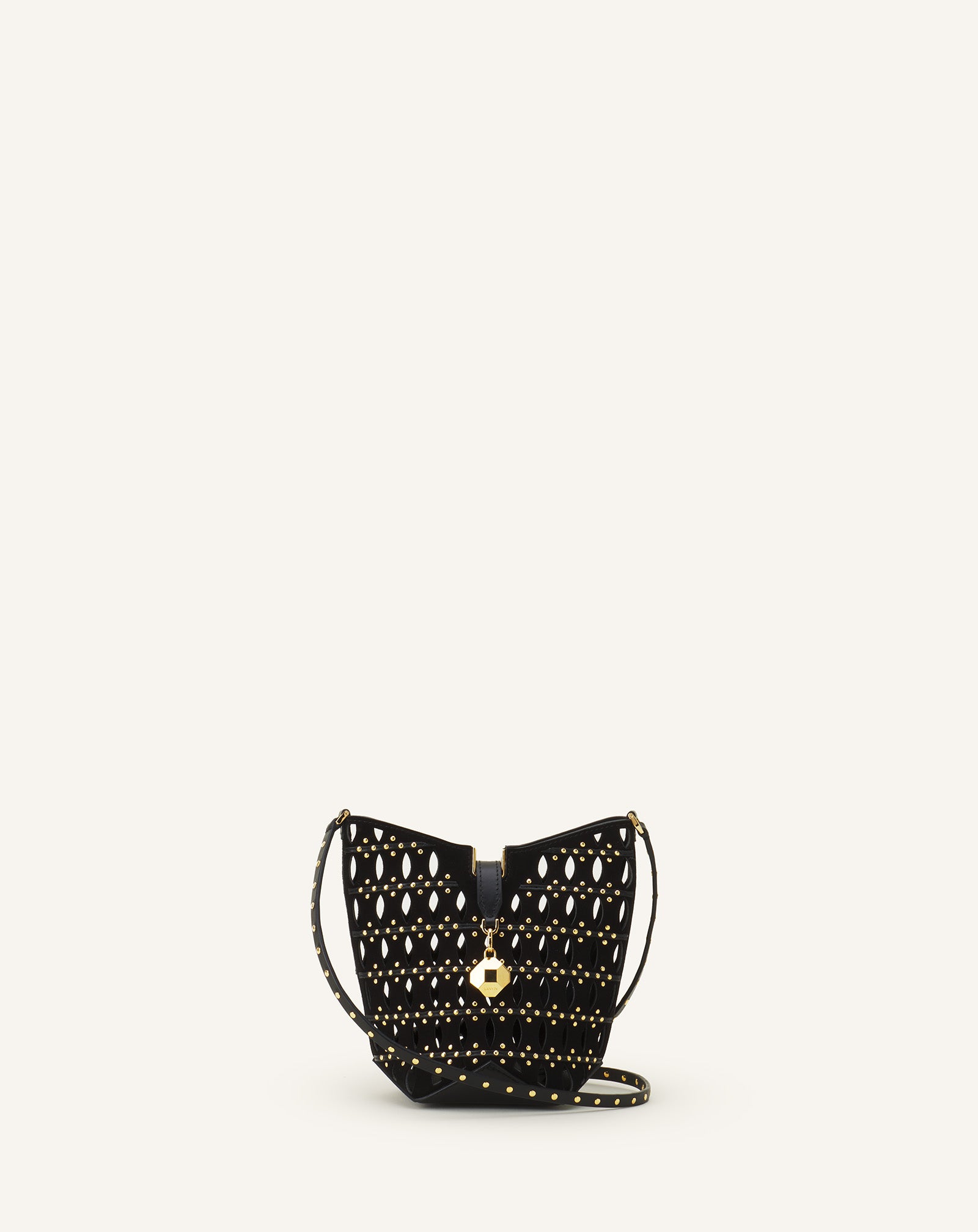 BLACK CATCH BY LANVIN NANO BUCKET BAG IN SUEDE
