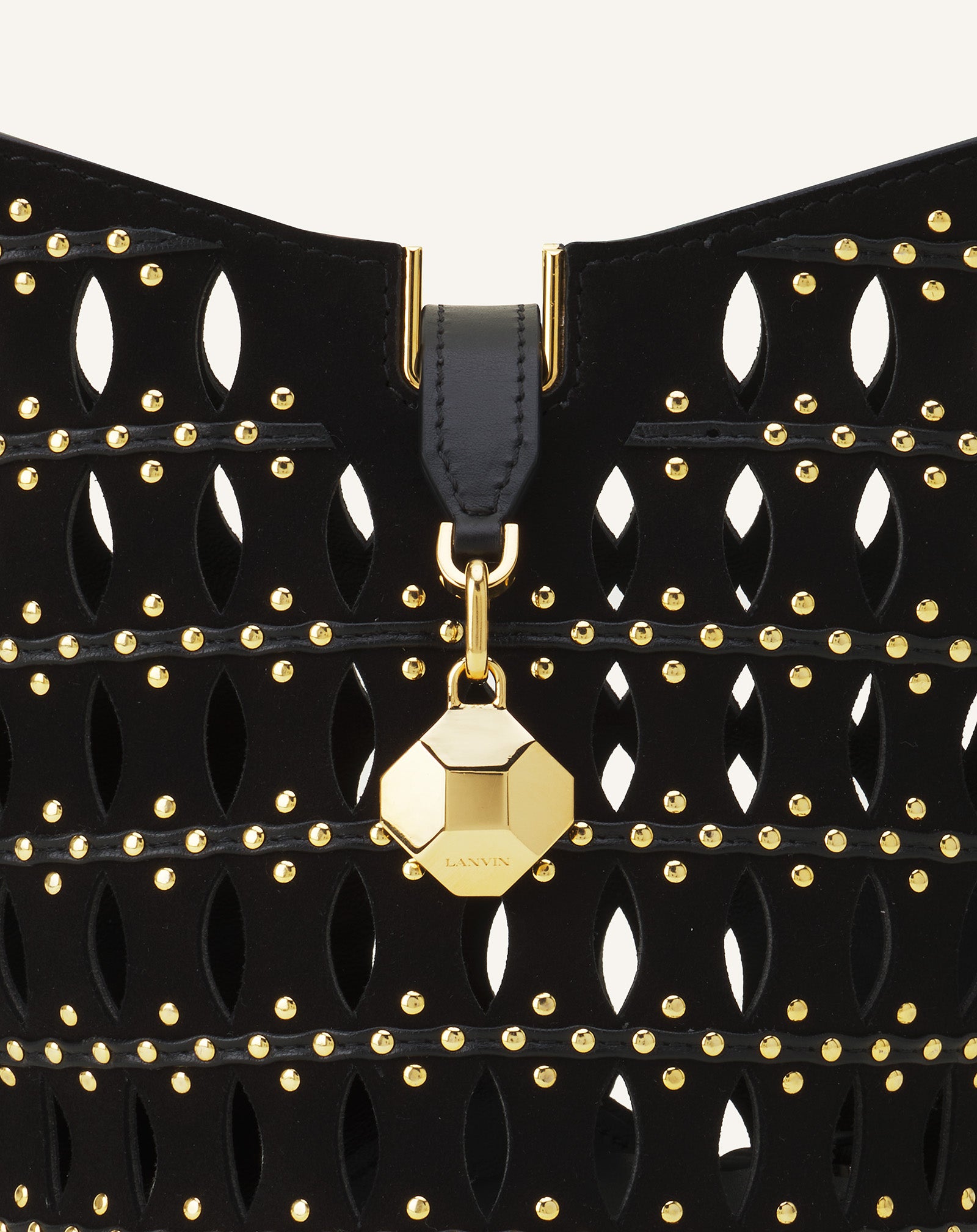 BLACK CATCH BY LANVIN NANO BUCKET BAG IN SUEDE