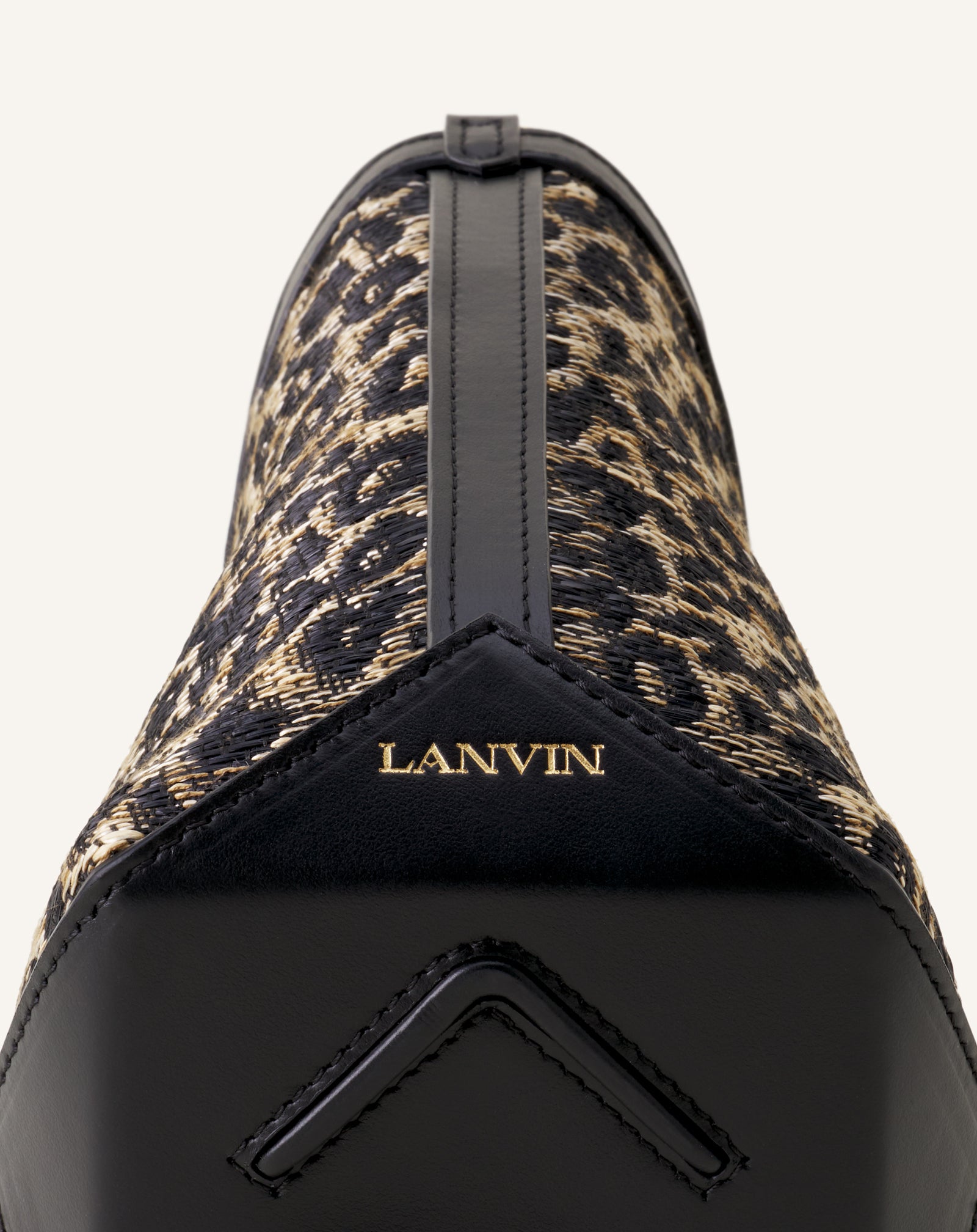 BEIGE CATCH BY LANVIN NANO BUCKET BAG IN RAFFIA
