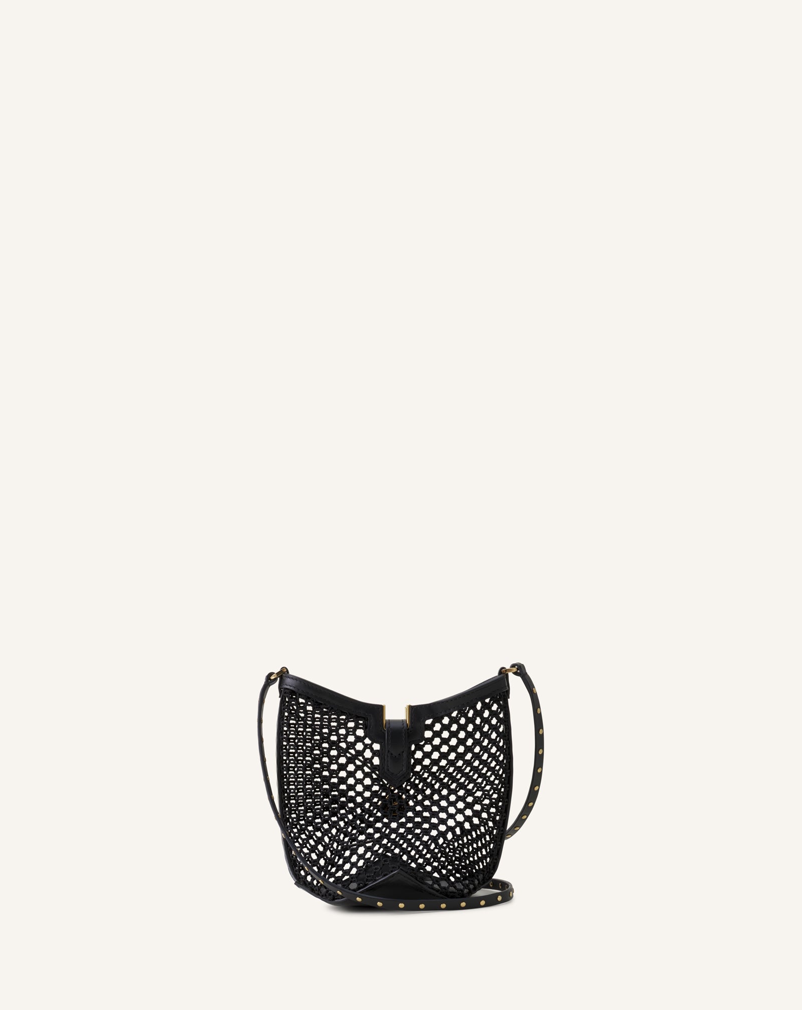 WHITE CATCH BY LANVIN SMALL BUCKET BAG IN MESH