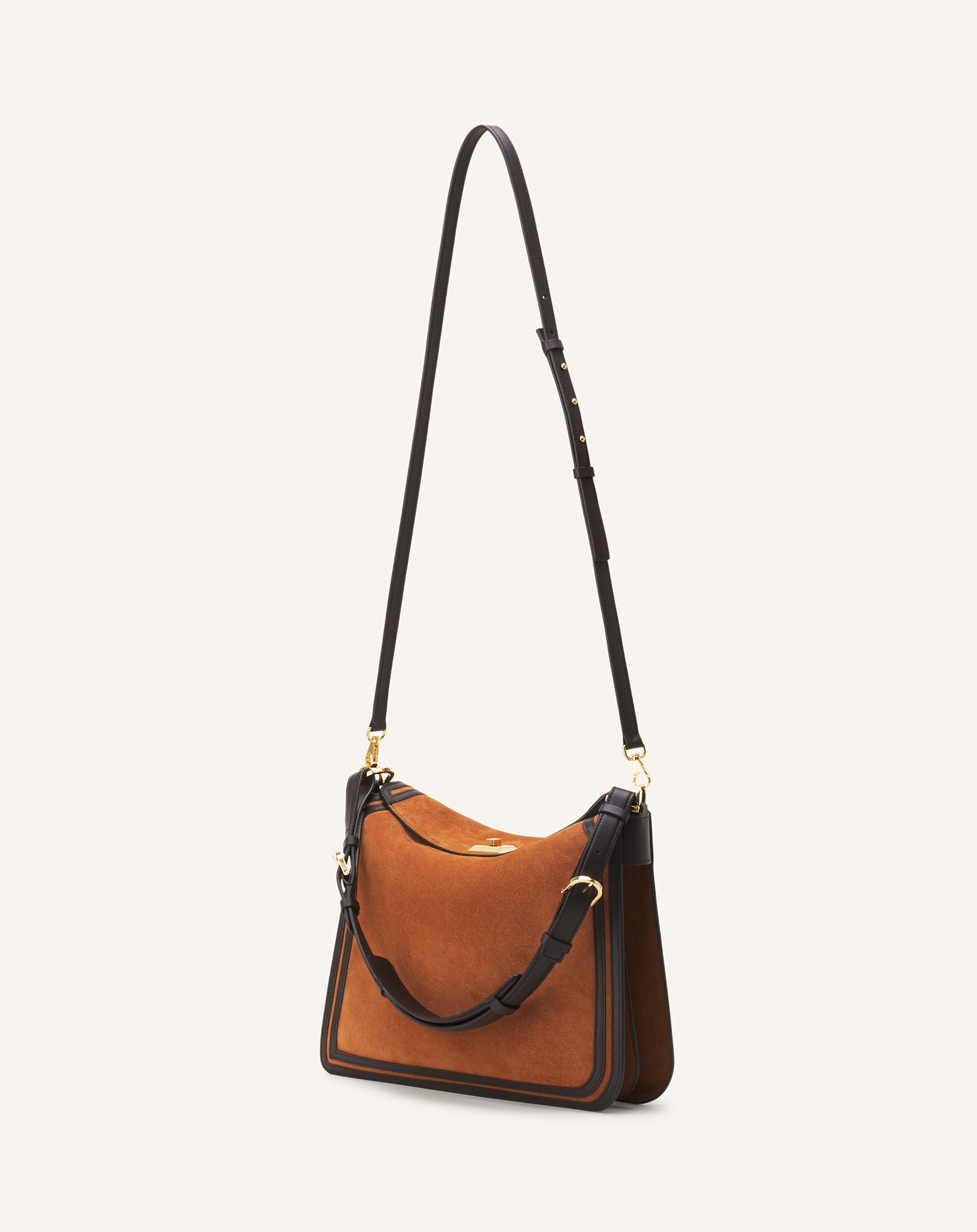 ASYMMETRICAL SUEDE COMPAGNON BAG