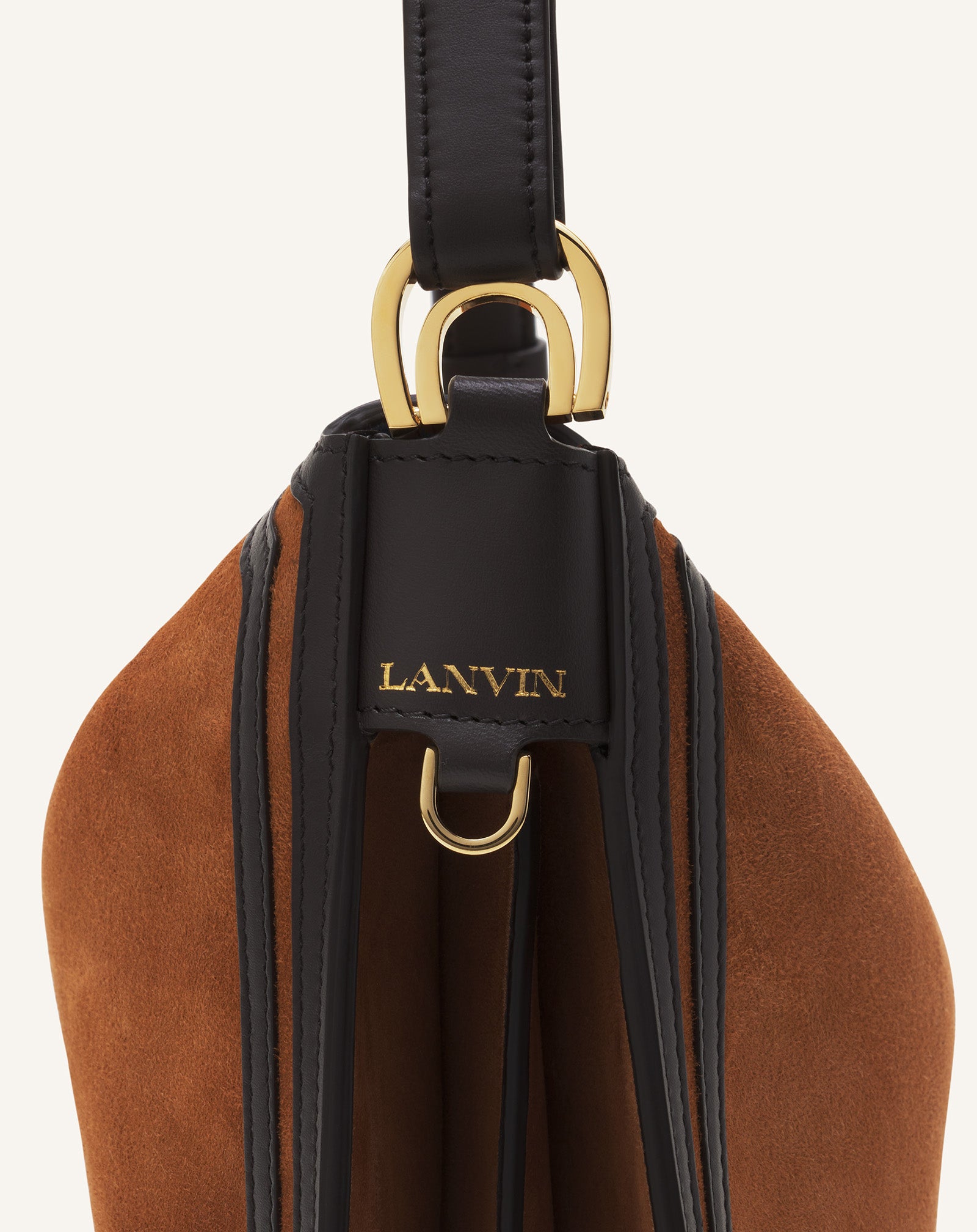 BROWN COMPAGNON ASYMMETRICAL BAG IN SUEDE