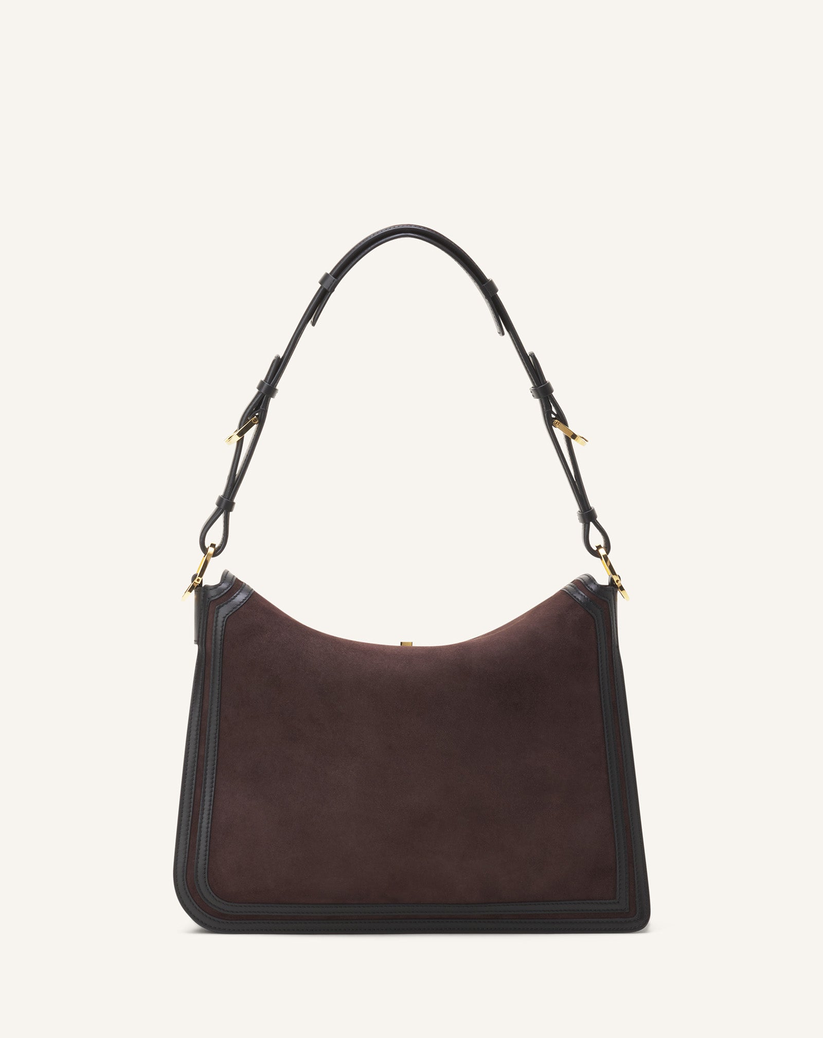 BROWN COMPAGNON ASYMMETRICAL BAG IN SUEDE