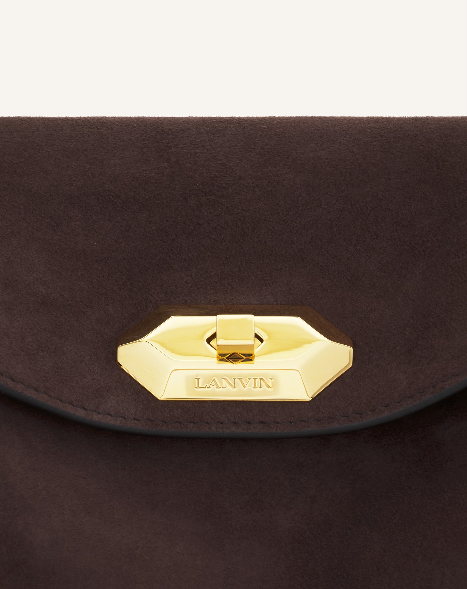 BROWN COMPAGNON ASYMMETRICAL BAG IN SUEDE