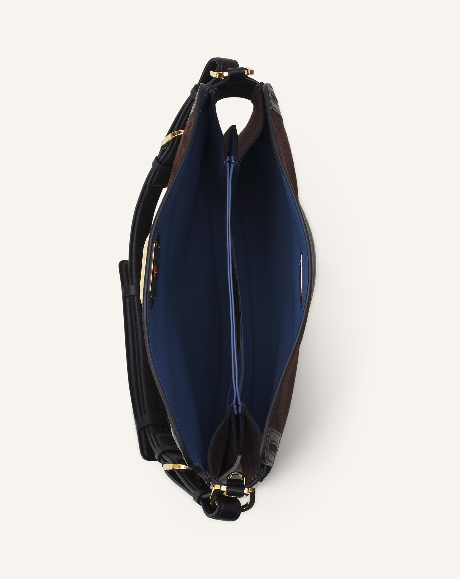 BROWN COMPAGNON ASYMMETRICAL BAG IN SUEDE