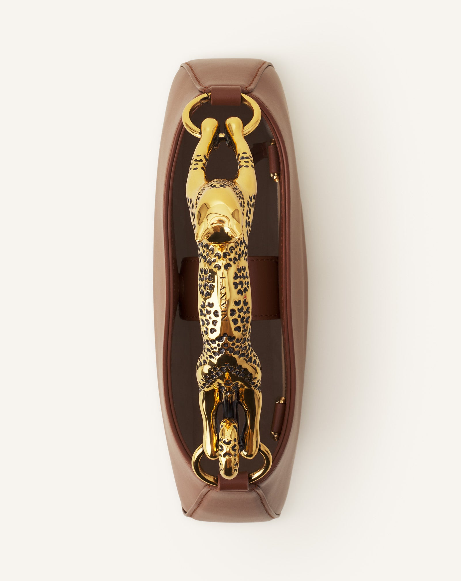 BROWN HOBO CAT LEATHER BAG