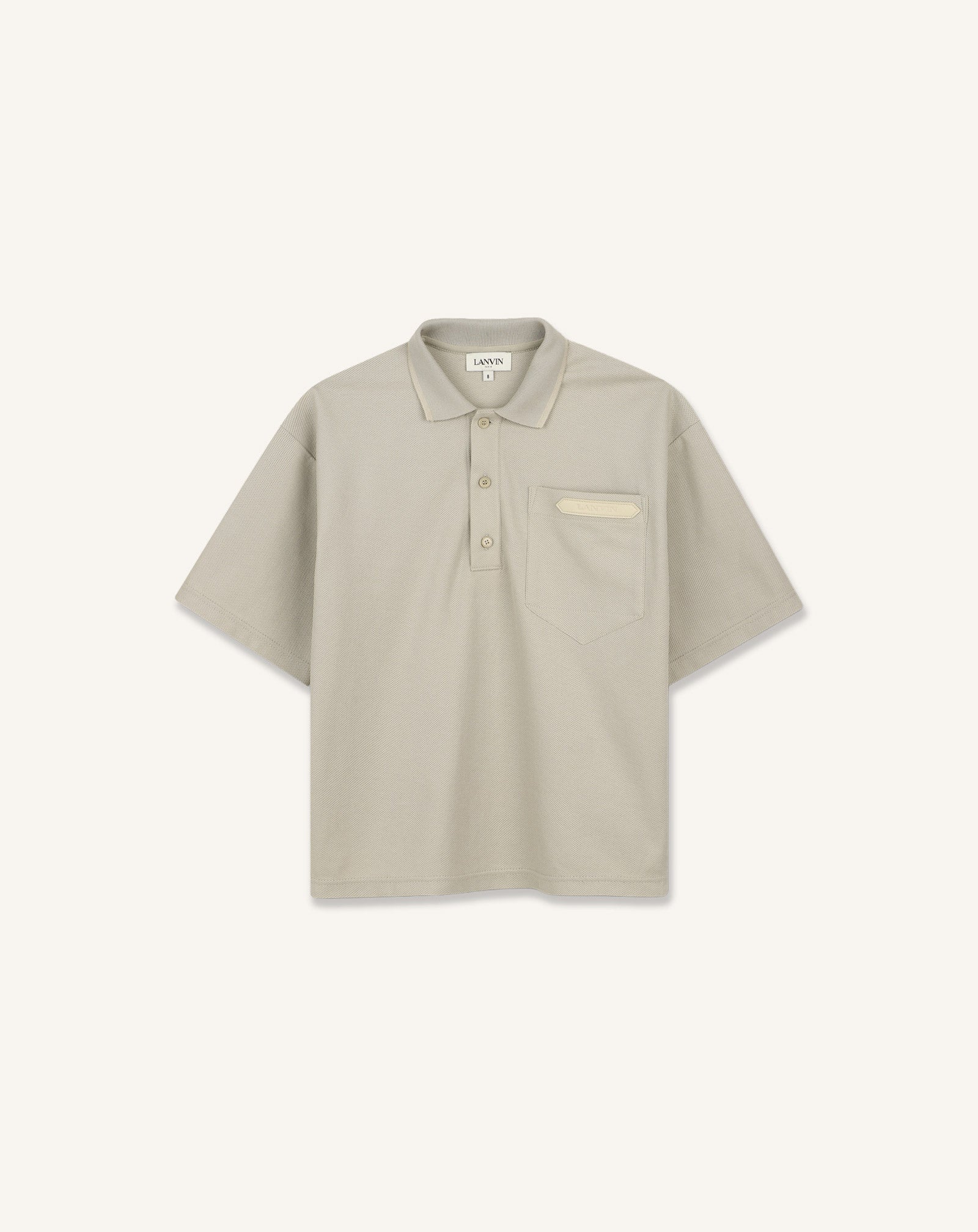 BEIGE POLO SHIRT WITH EMBROIDERY