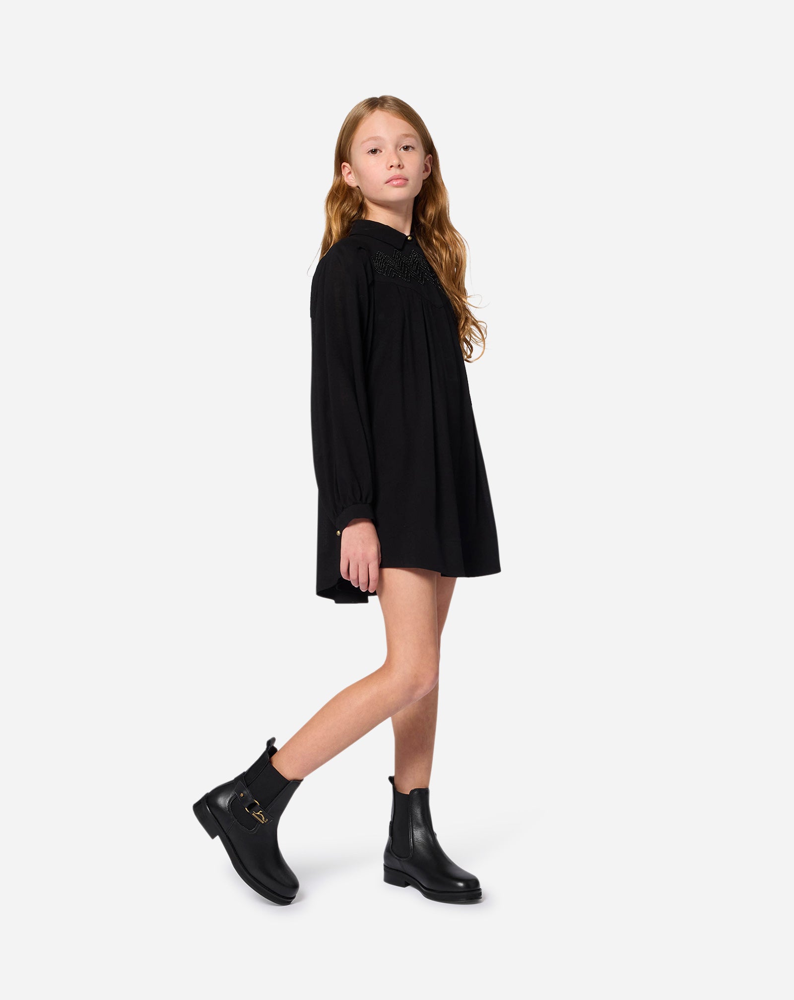 BLACK EMBROIDERED DRESS