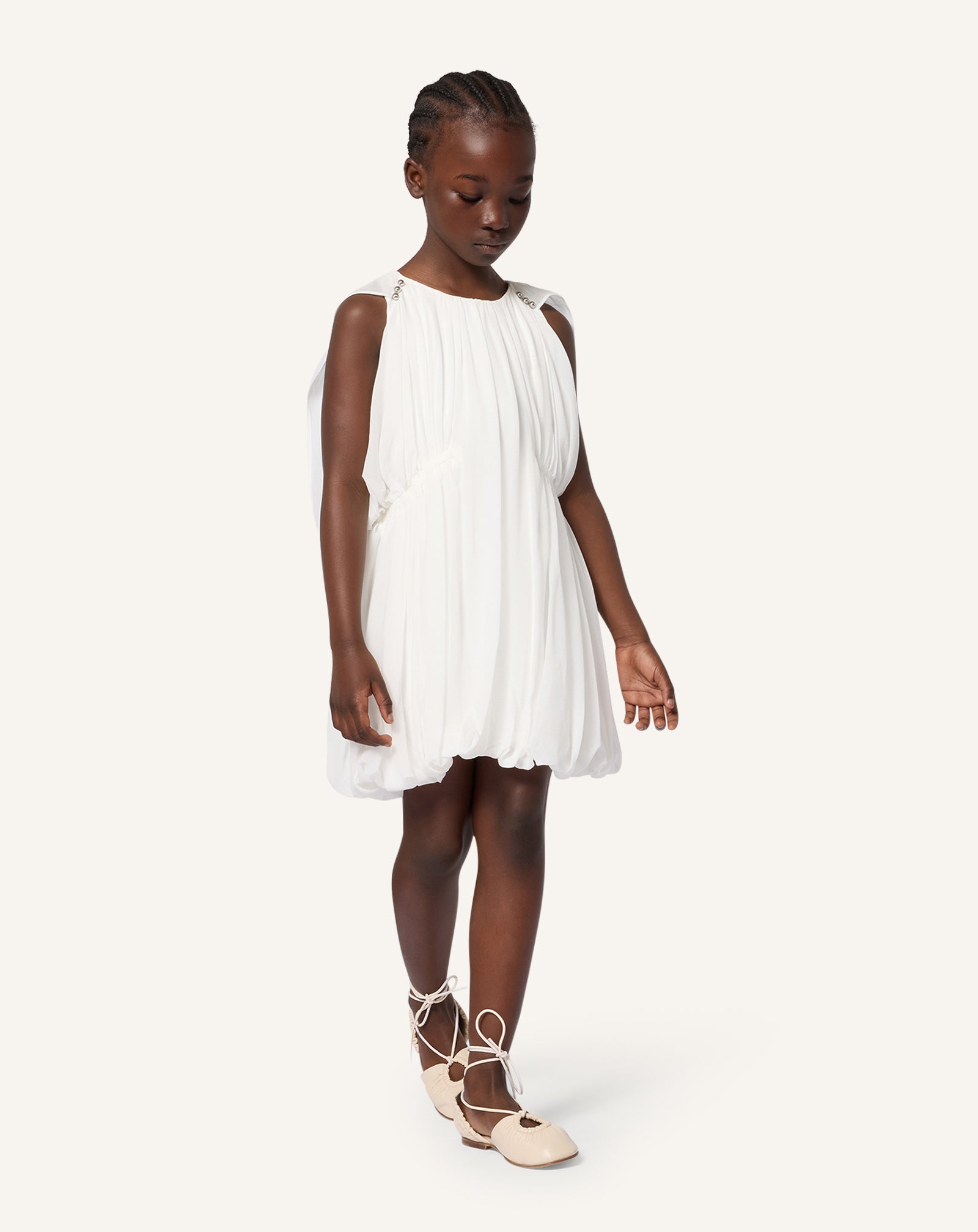 WHITE SILK CEREMONY DRESS