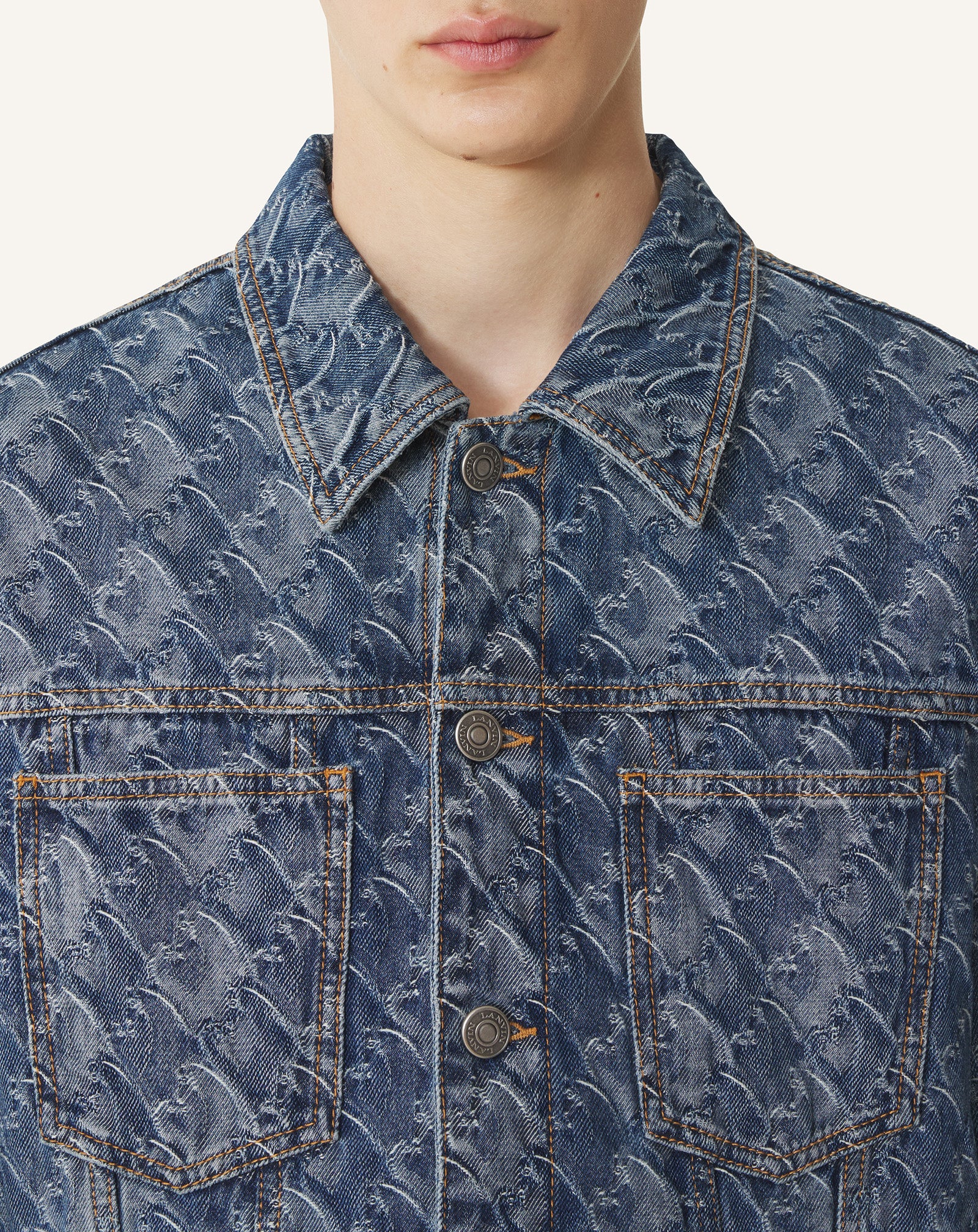 BLUE LUNAR YEAR JACQUARD DENIM JACKET