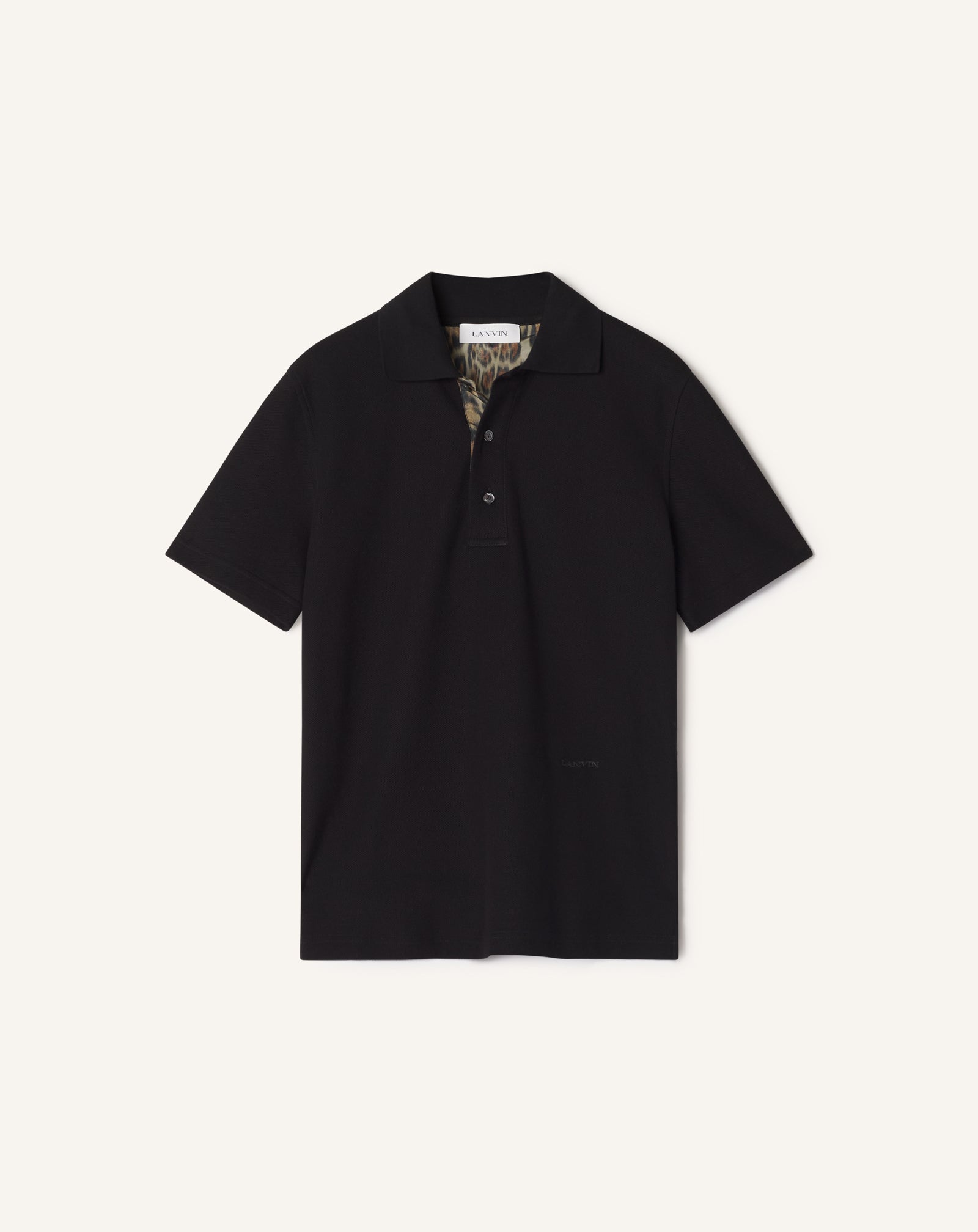 BLACK POLO SHIRT IN PIQUE COTTON