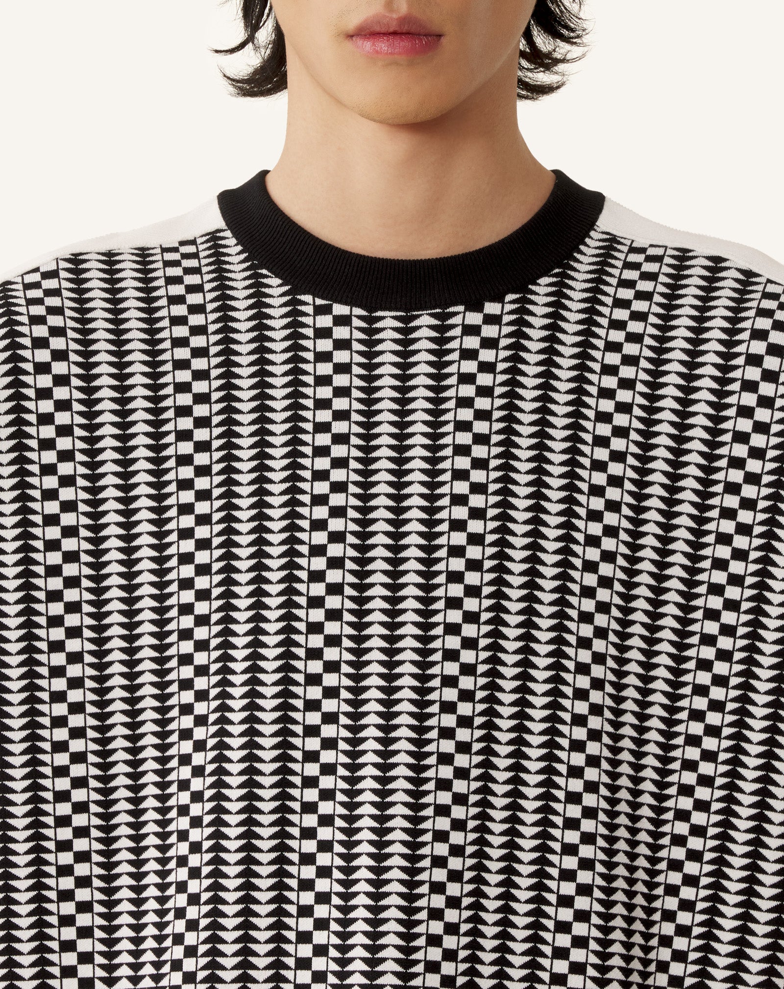 LOOSE-FIT T-SHIRT IN SILK AND COTTON JACQUARD