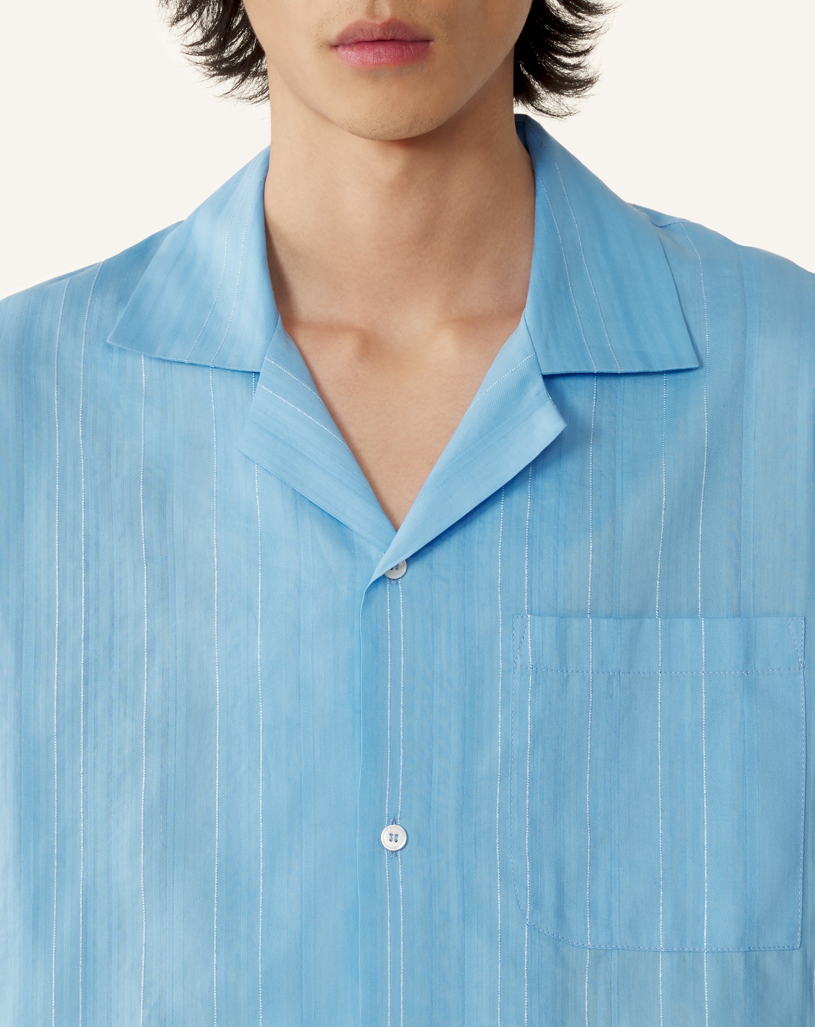 TEXTURED SHIRT IN COTTON AND SILK