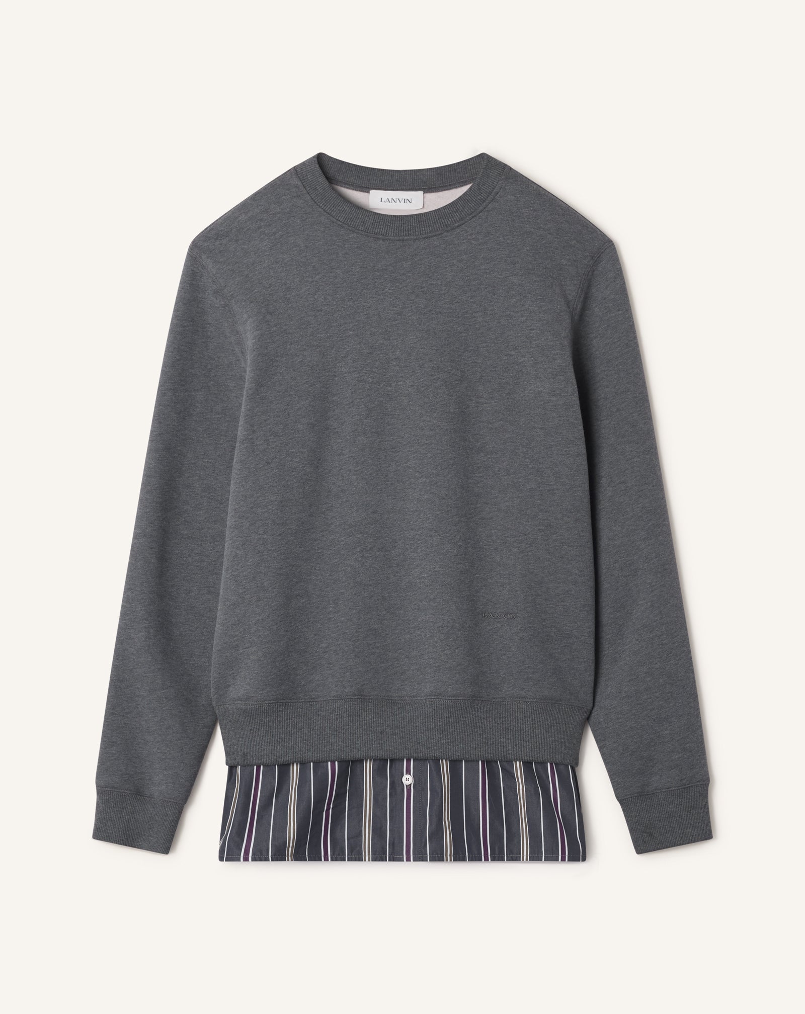BLACK LAYERED SWEATSHIRT IN COTTON AND CASHMERE